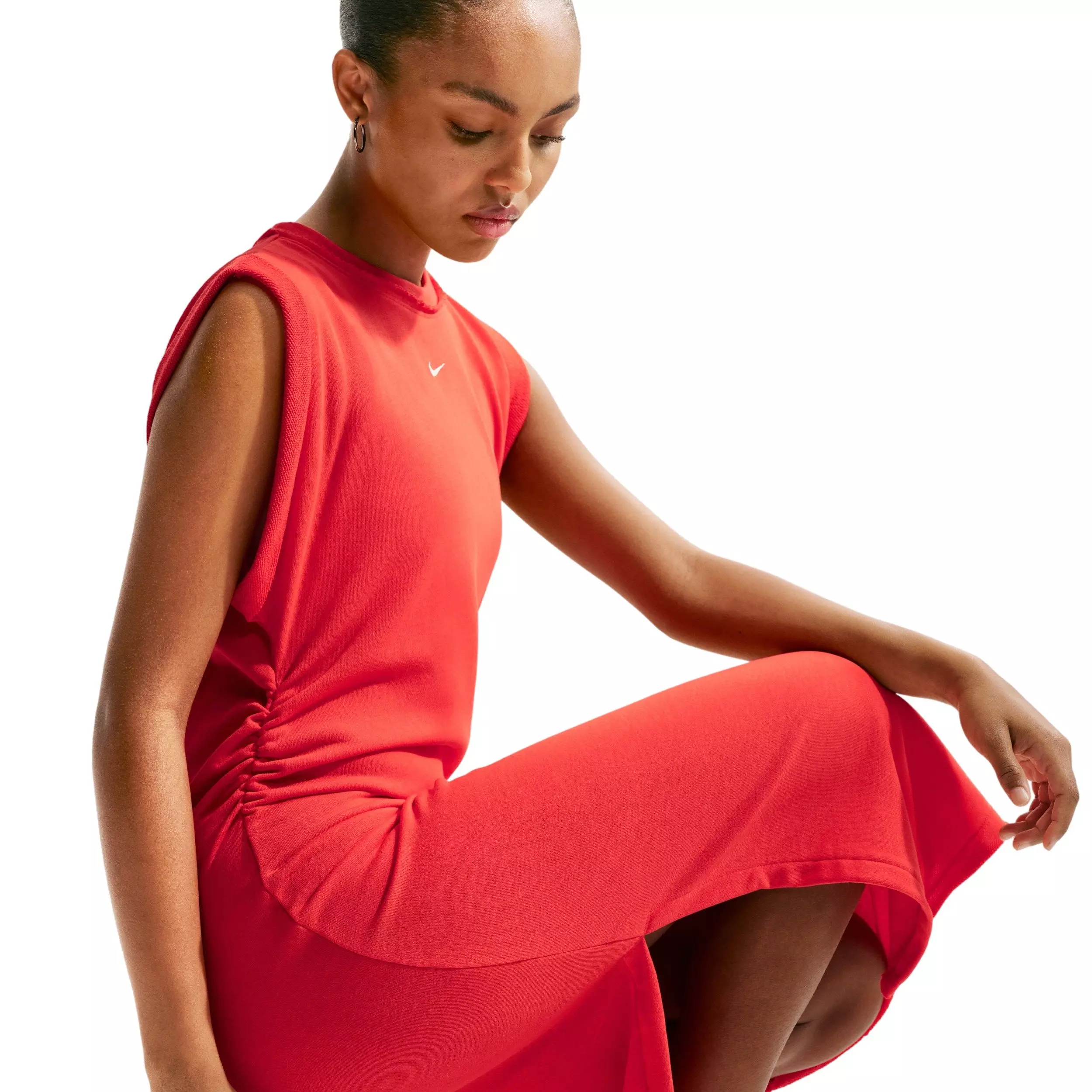 Nike Women's Sportswear Chill Terry Oversized Dress - CRIMSON