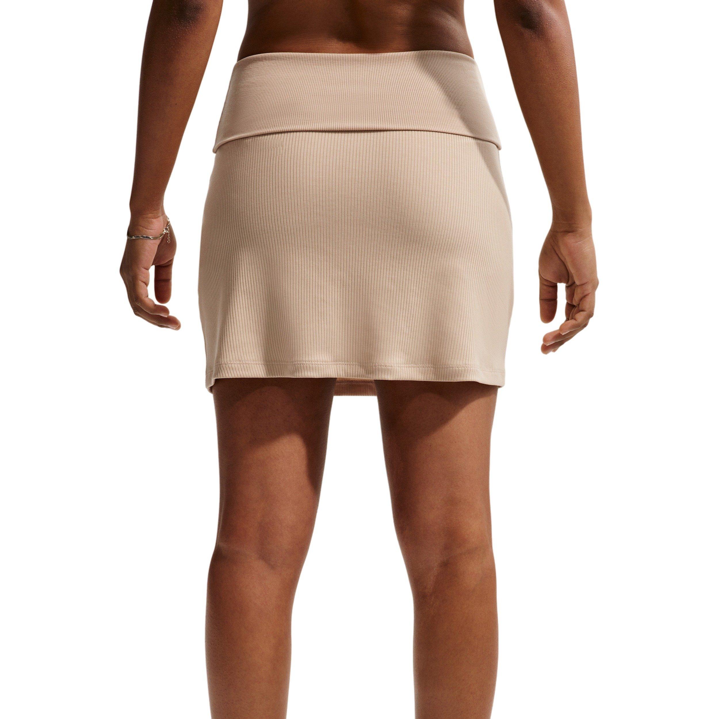 Nike Women's Sportswear Chill Knit Mid-Rise Tight Ribbed Skort - CREAM Thumbnail View 4