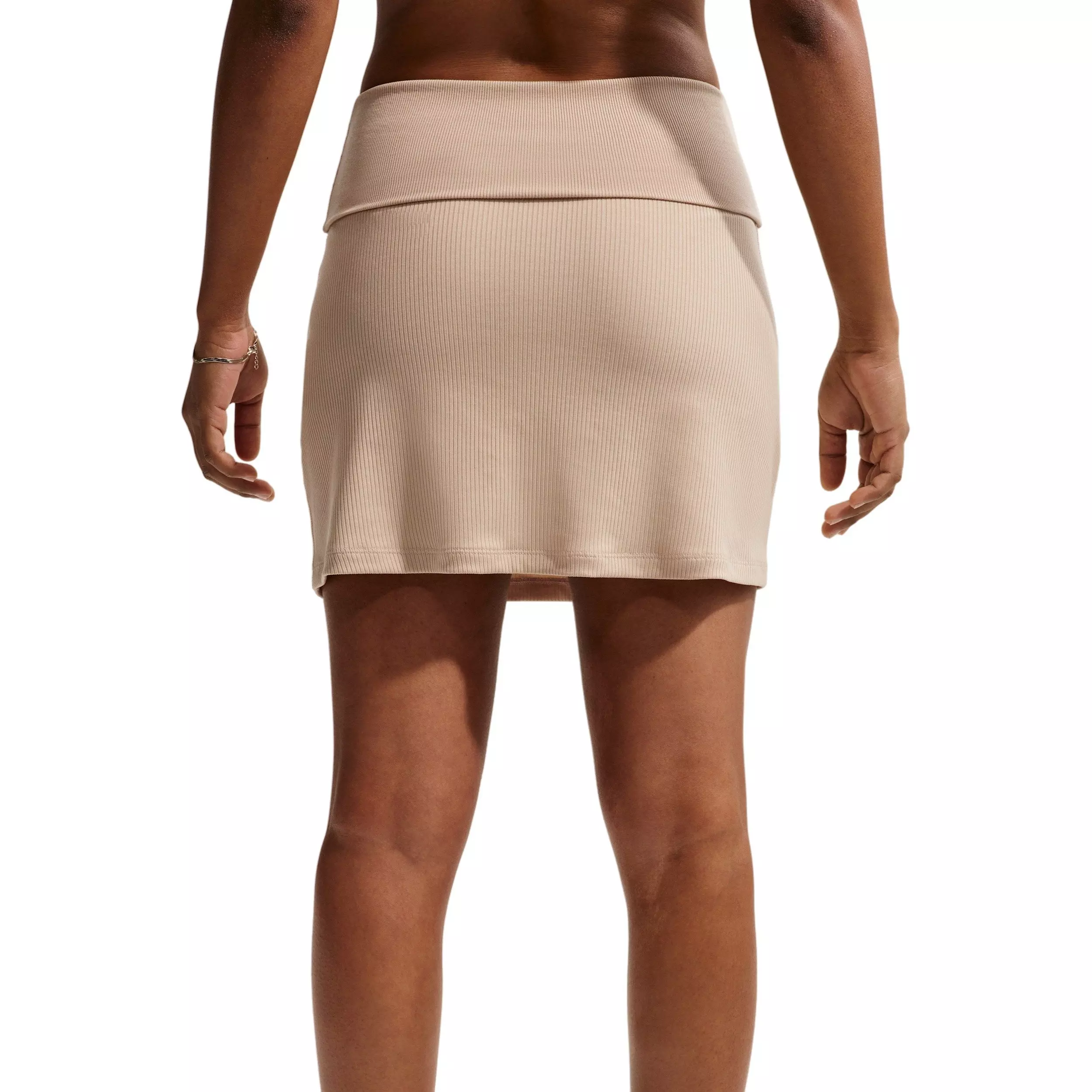 Nike Women's Sportswear Chill Knit Mid-Rise Tight Ribbed Skort - CREAM