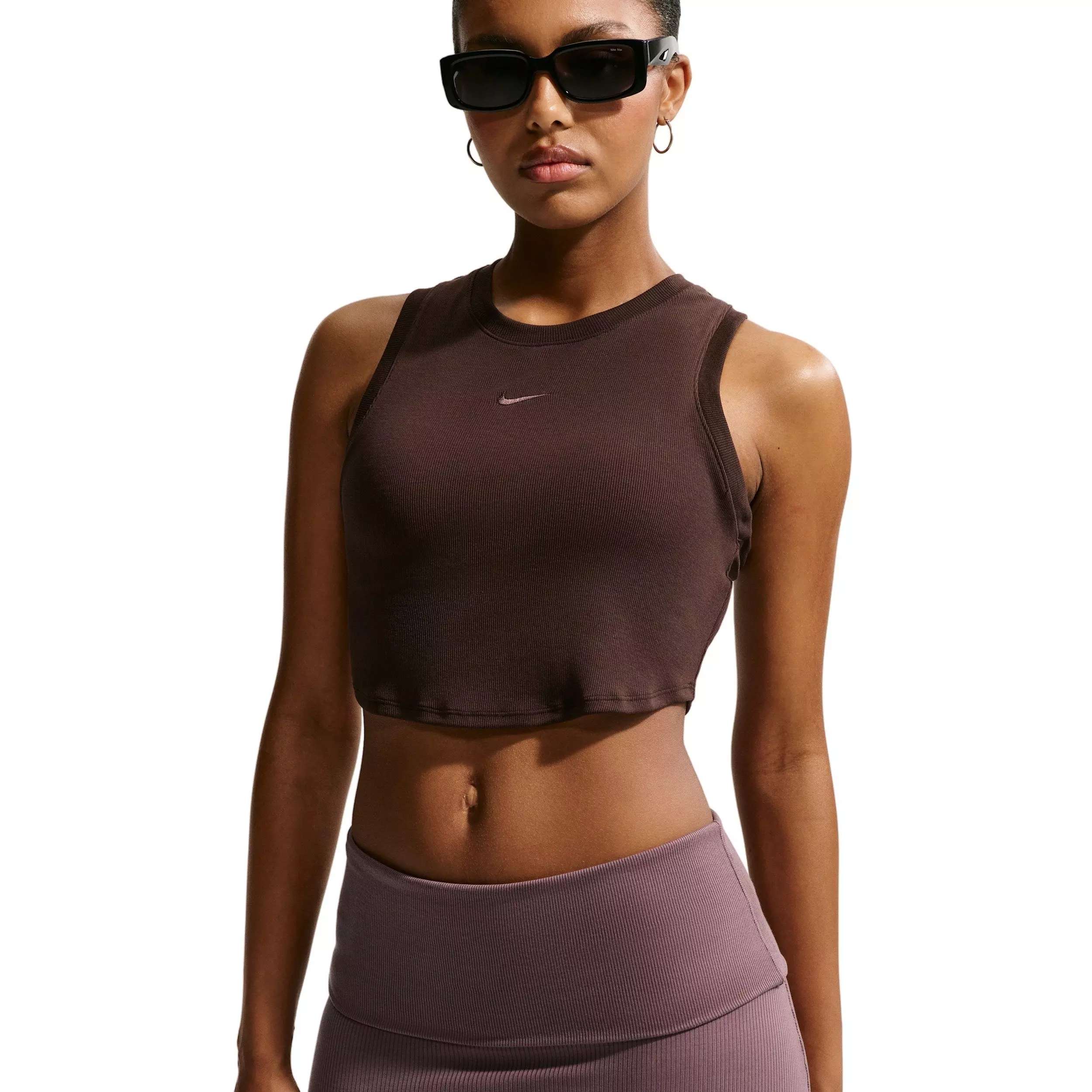 Nike Women's Sportswear Chill Knit Mid-Rise Tight Ribbed Skort - PURPLE