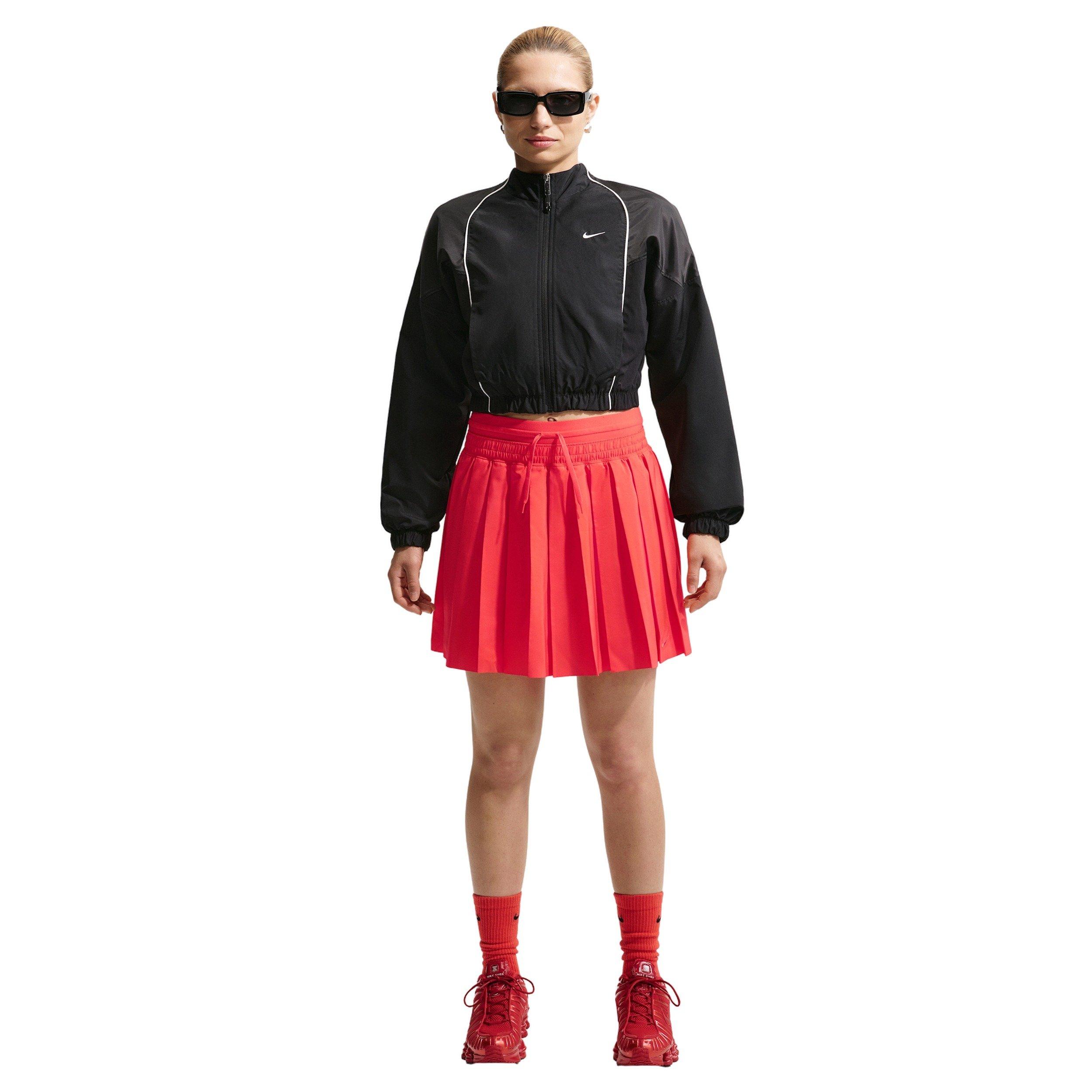 Nike Women's Sportswear Mid-Rise Pleated Skirt - CRIMSON Thumbnail View 4