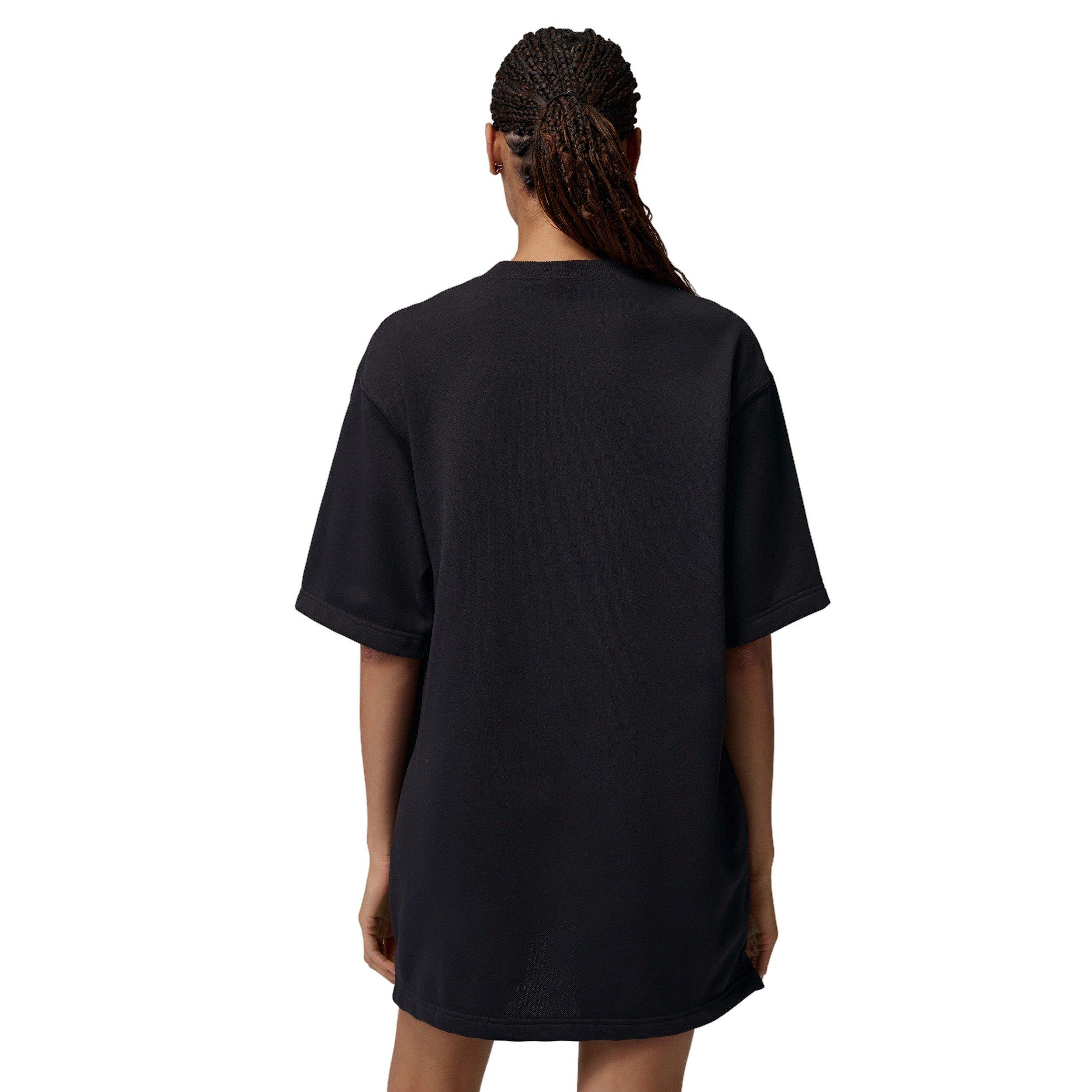Jordan Women's Brooklyn Fleece T-Shirt Dress - BLACK/WHITE Thumbnail View 2