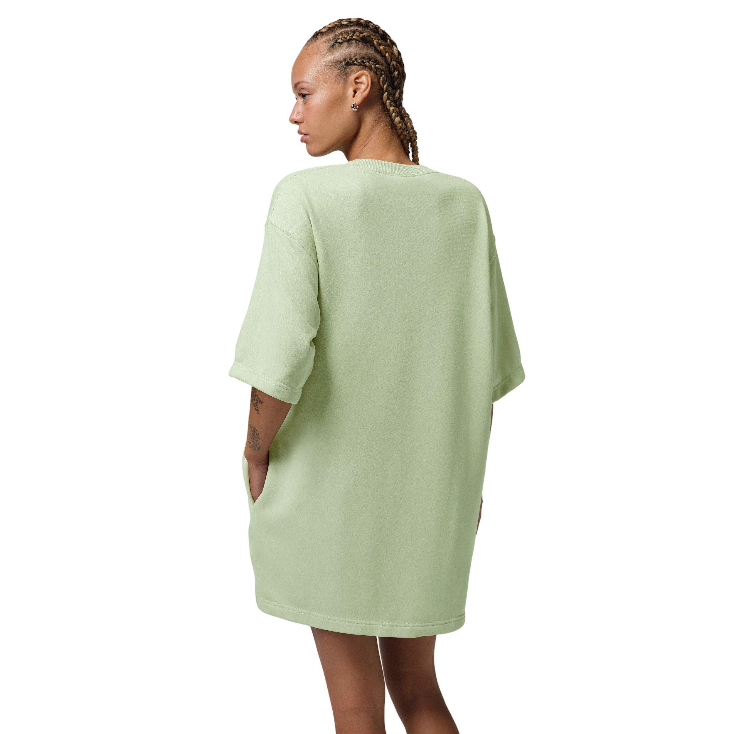 Jordan Women's Brooklyn Fleece T-Shirt Dress - OLIVE/WHITE Thumbnail View 2