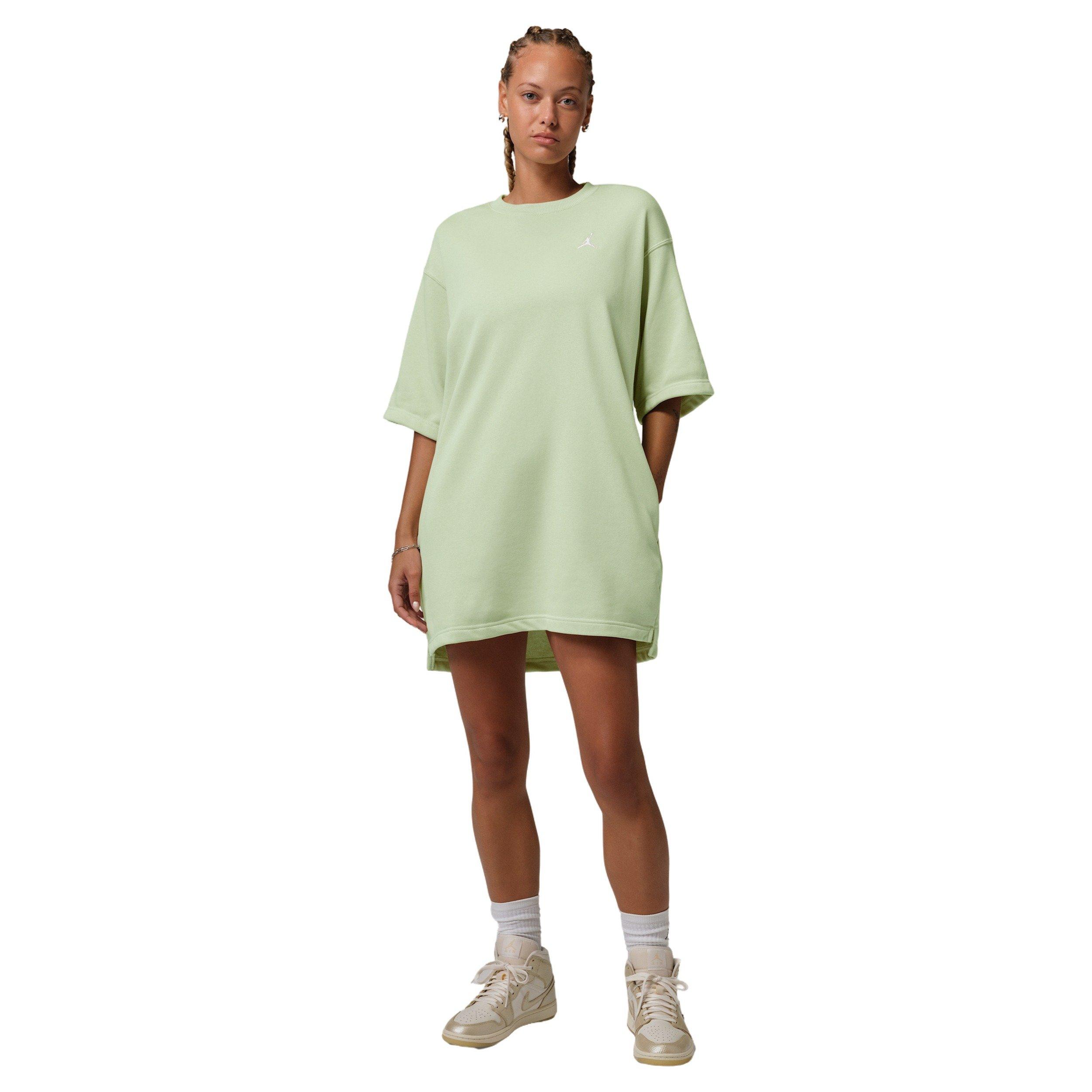 Jordan Women's Brooklyn Fleece T-Shirt Dress - OLIVE/WHITE Thumbnail View 5