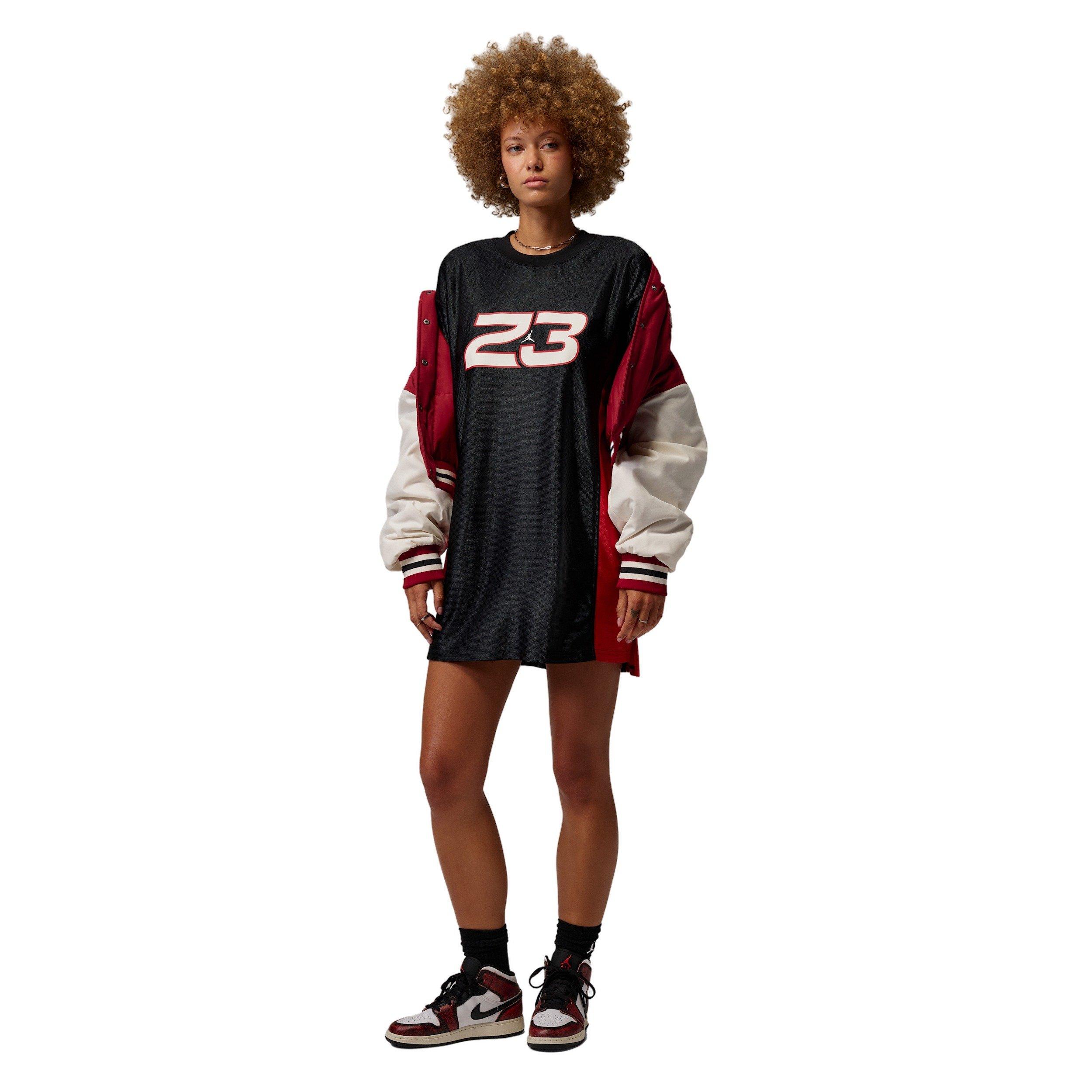 Jordan Women's Brooklyn Jersey Dress - BLACK/RED/WHITE Thumbnail View 7