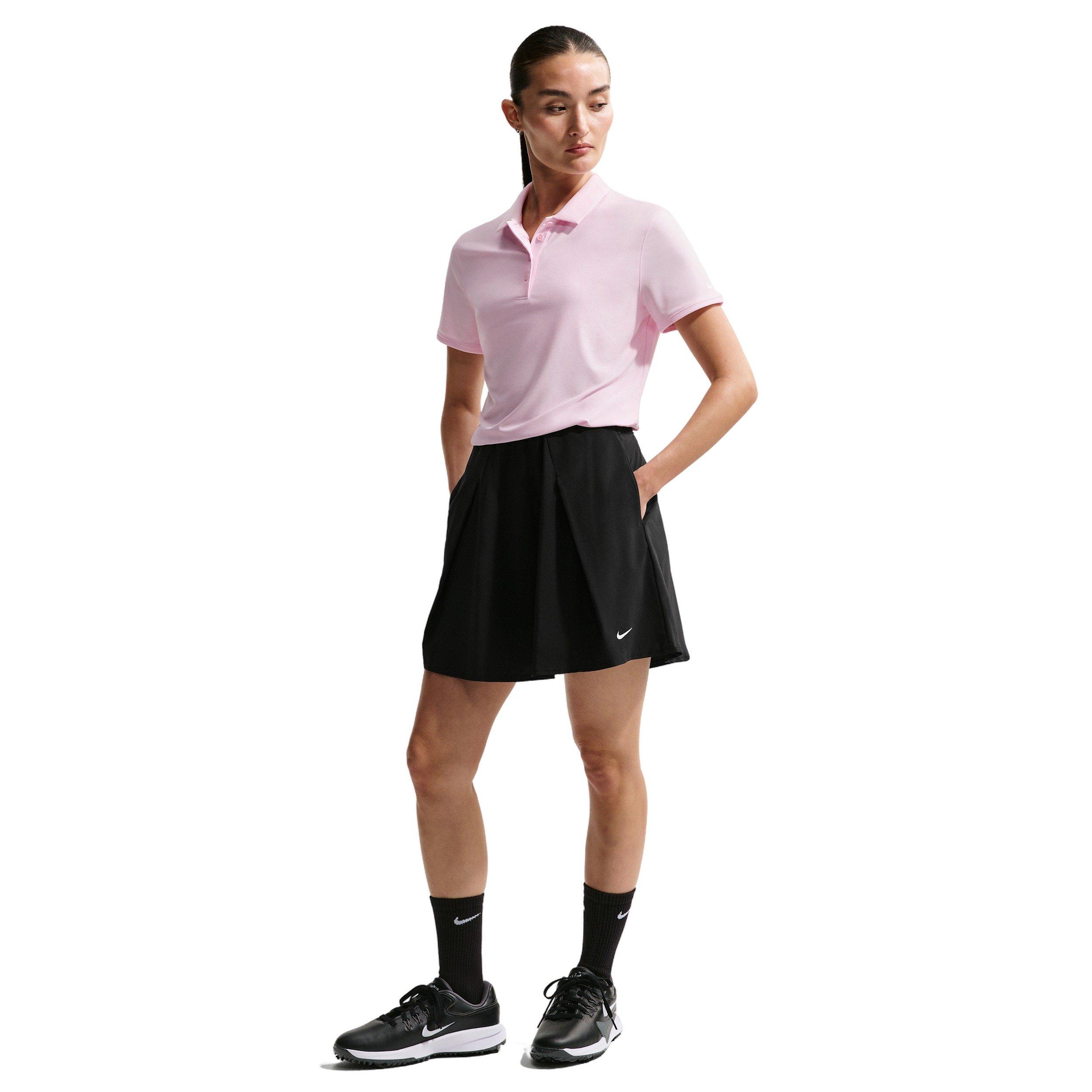 Nike Women's Golf Club Dri-FIT Flouncy Golf Skirt - BLACK/OFF-WHITE Thumbnail View 6