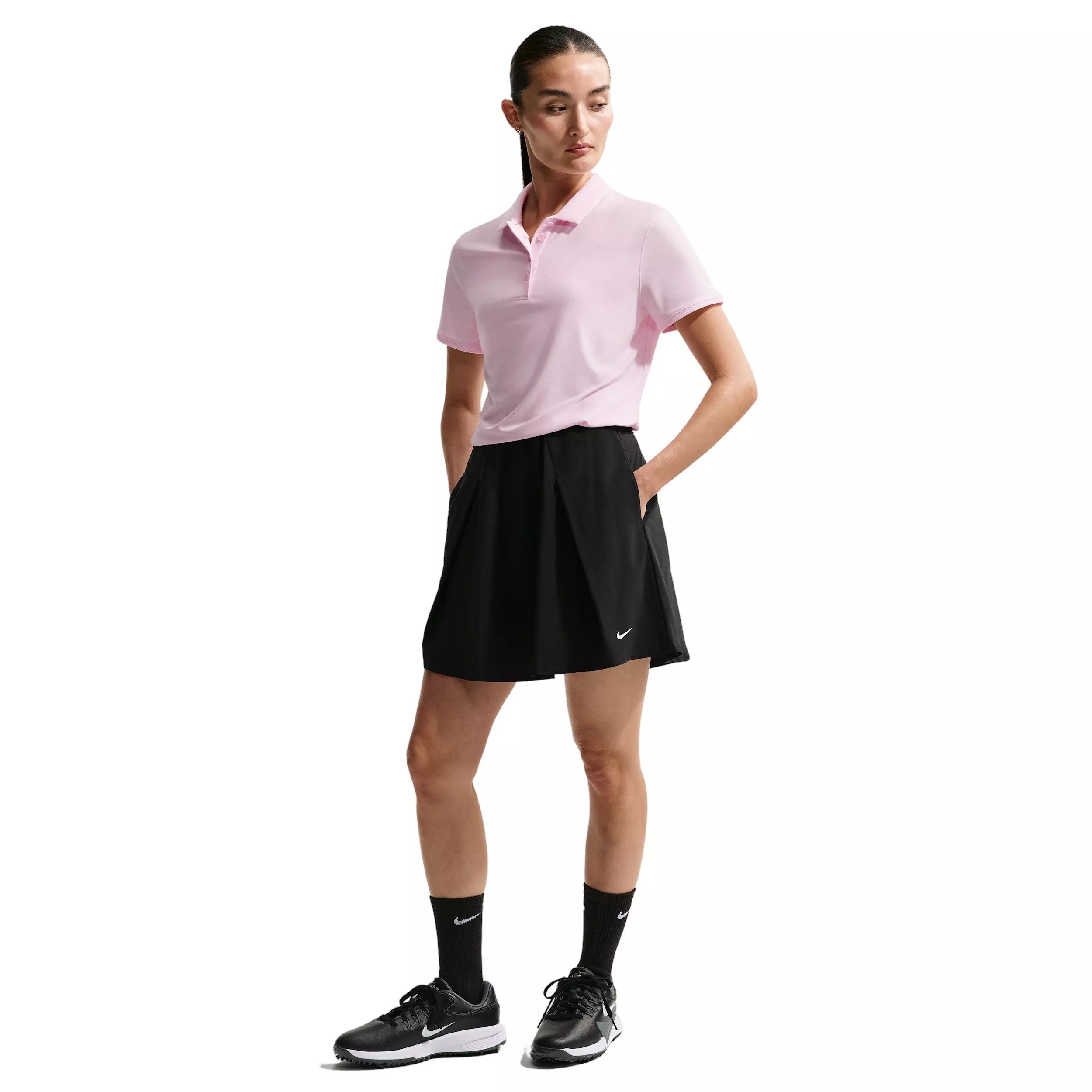 Nike Women's Golf Club Dri-FIT Flouncy Golf Skirt - BLACK/OFF-WHITE