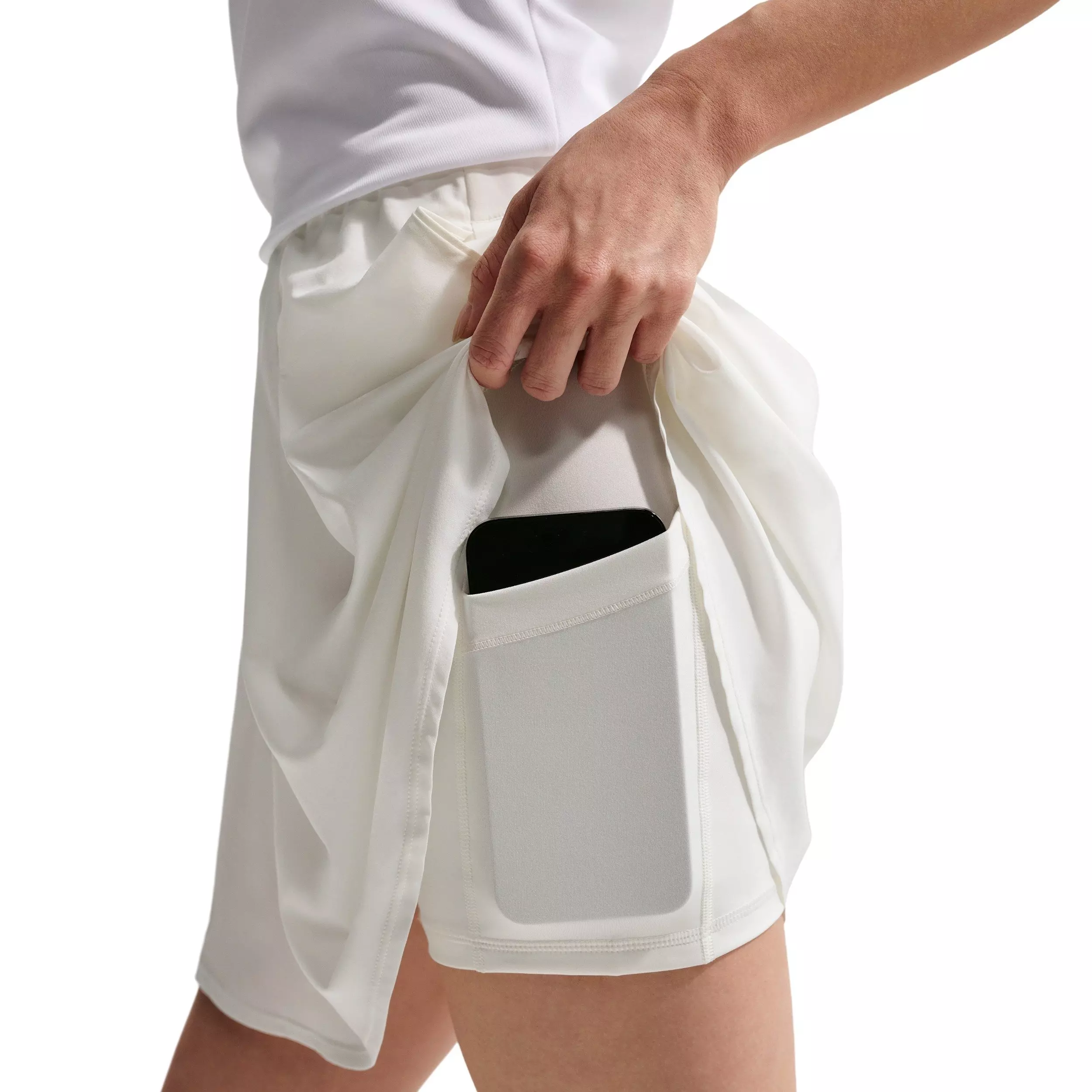 Nike Women's Golf Club Dri-FIT Flouncy Golf Skirt - OFF-WHITE/BLACK