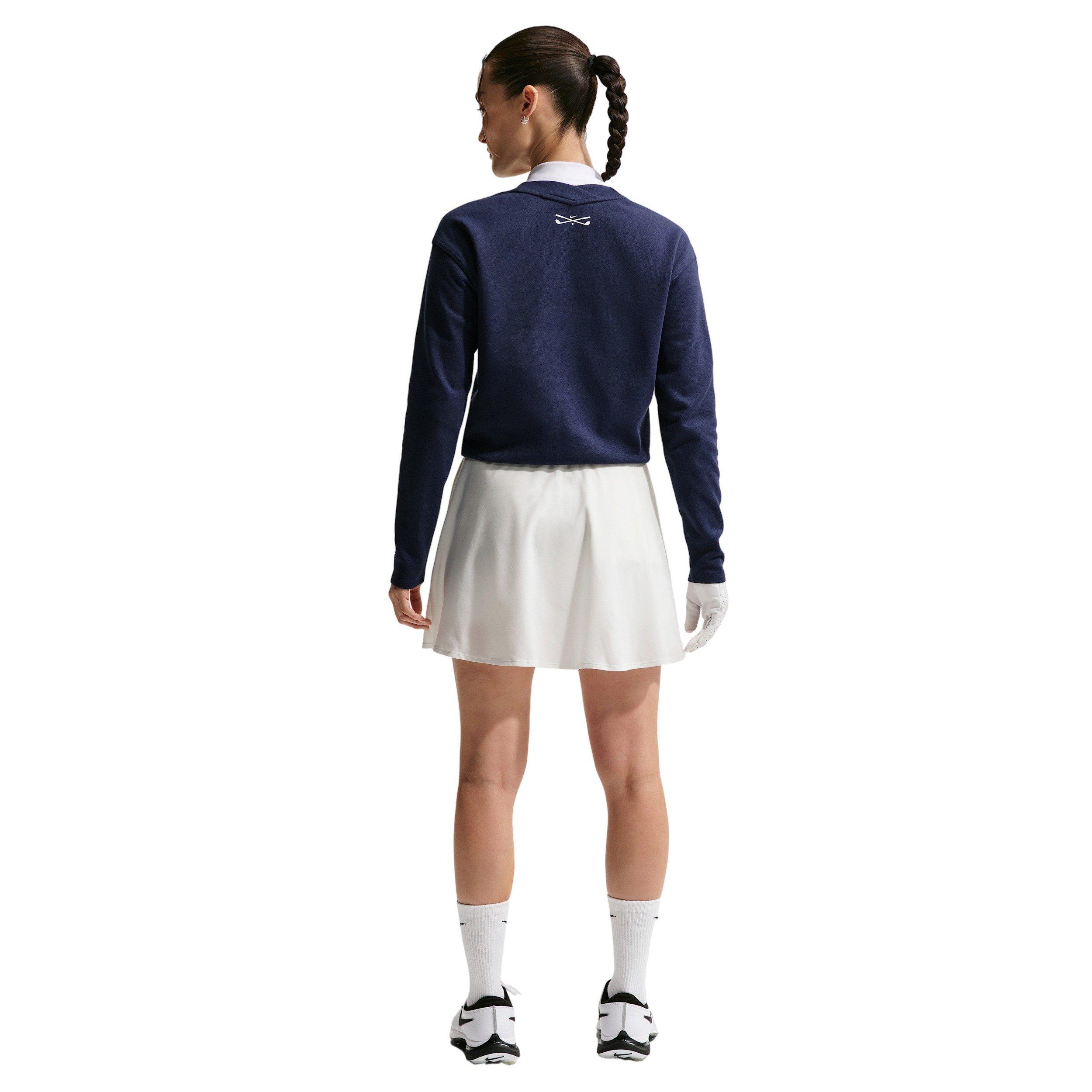 Nike Women's Golf Club Dri-FIT Flouncy Golf Skirt - OFF-WHITE/BLACK Thumbnail View 6