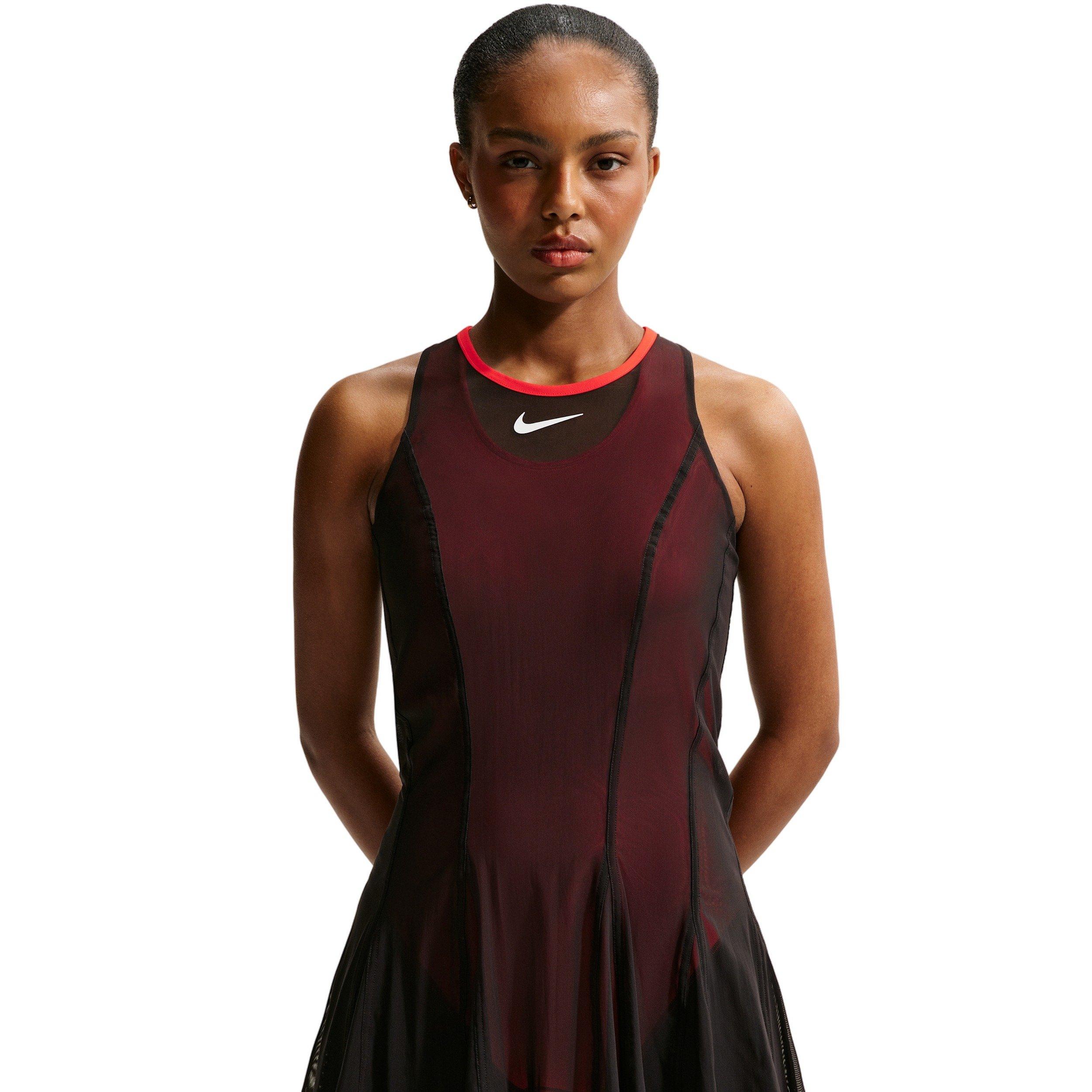 Nike Women's Court Slam Dress - BLACK/CRIMSON
