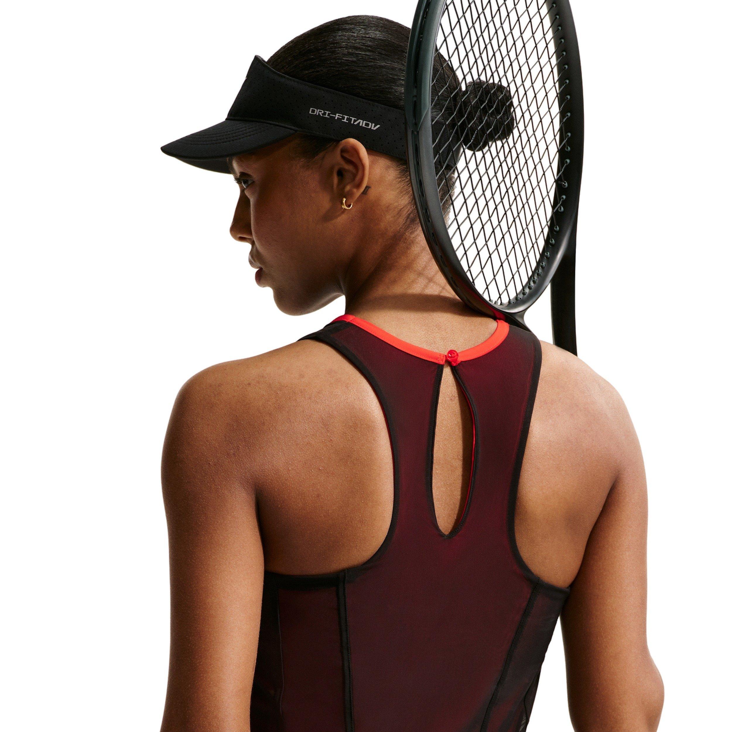 Nike Women's Court Slam Dress - BLACK/CRIMSON