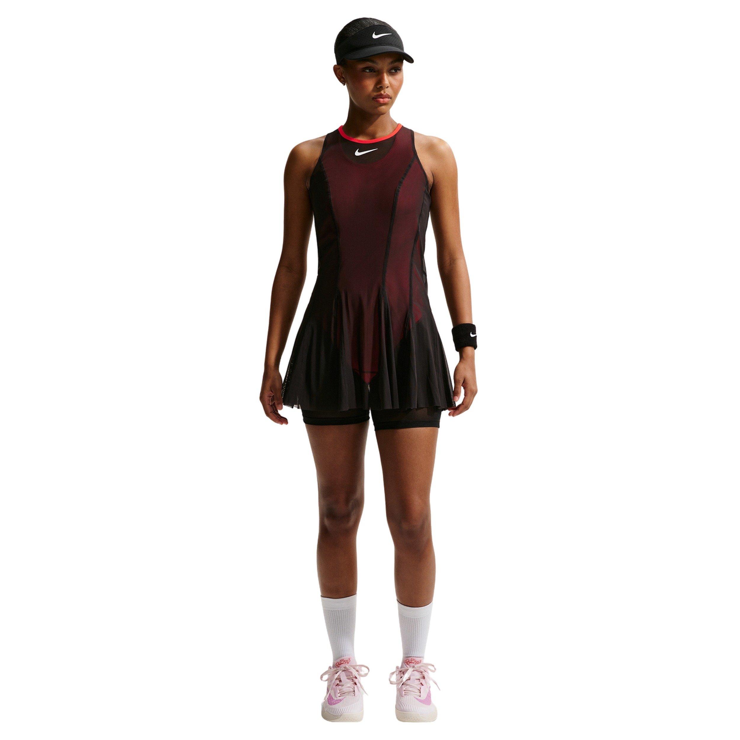 Nike Women's Court Slam Dress - BLACK/CRIMSON