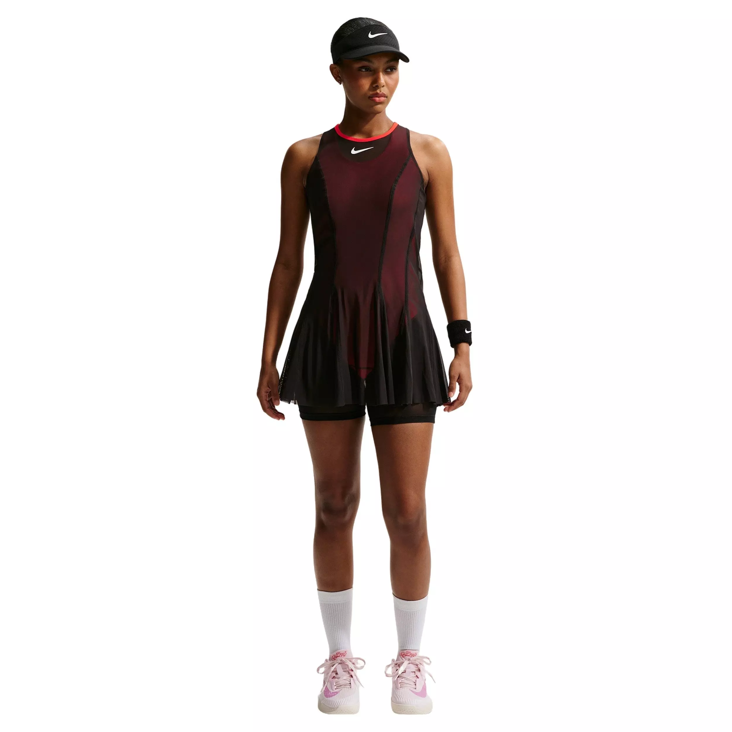 Nike Women's Court Slam Dress - BLACK/CRIMSON