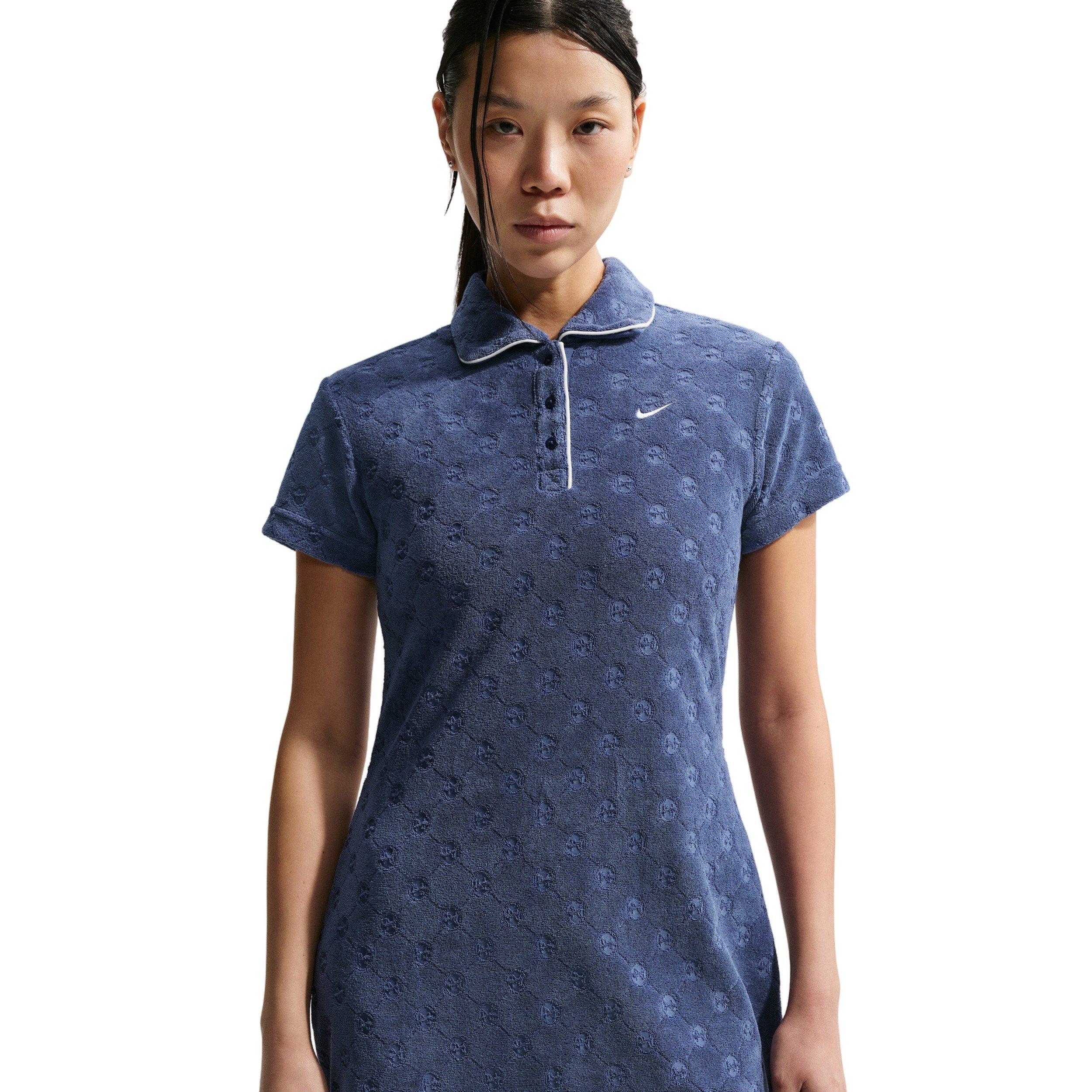Nike Women's Sportswear Chill Terry Dress - NAVY/WHITE Thumbnail View 3