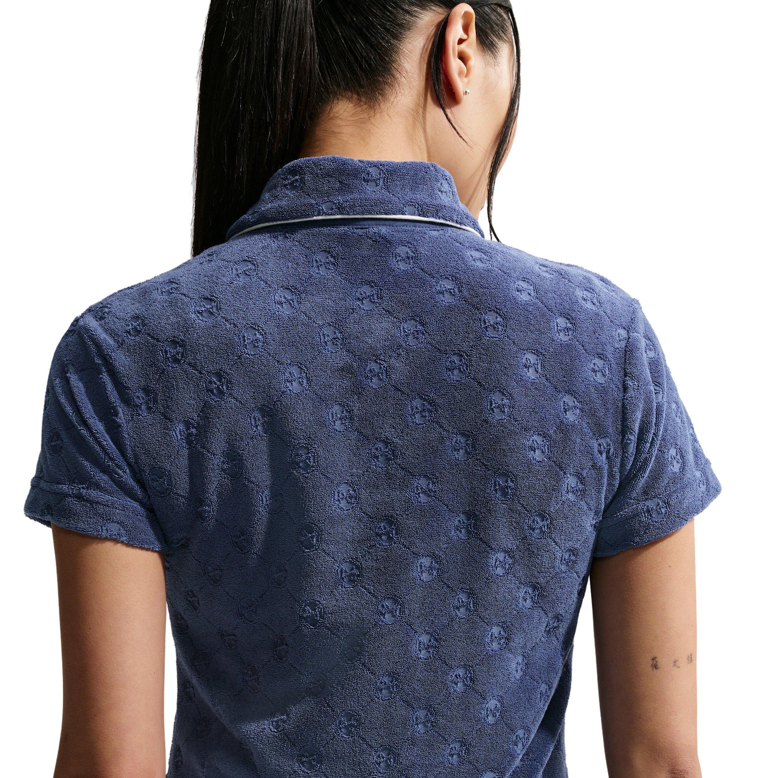 Nike Women's Sportswear Chill Terry Dress - NAVY/WHITE Thumbnail View 4