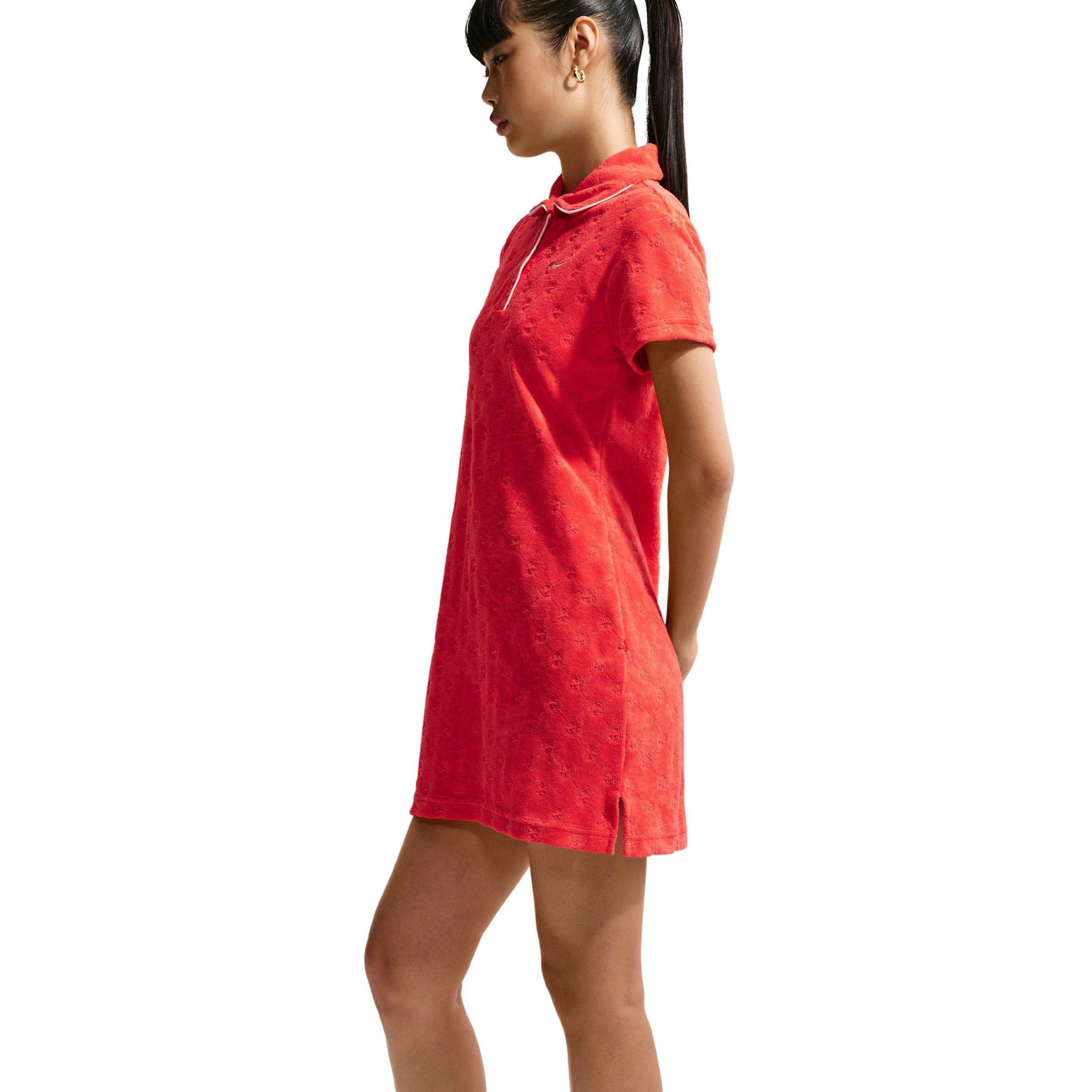 Nike Women's Sportswear Chill Terry Dress - CRIMSON Thumbnail View 5
