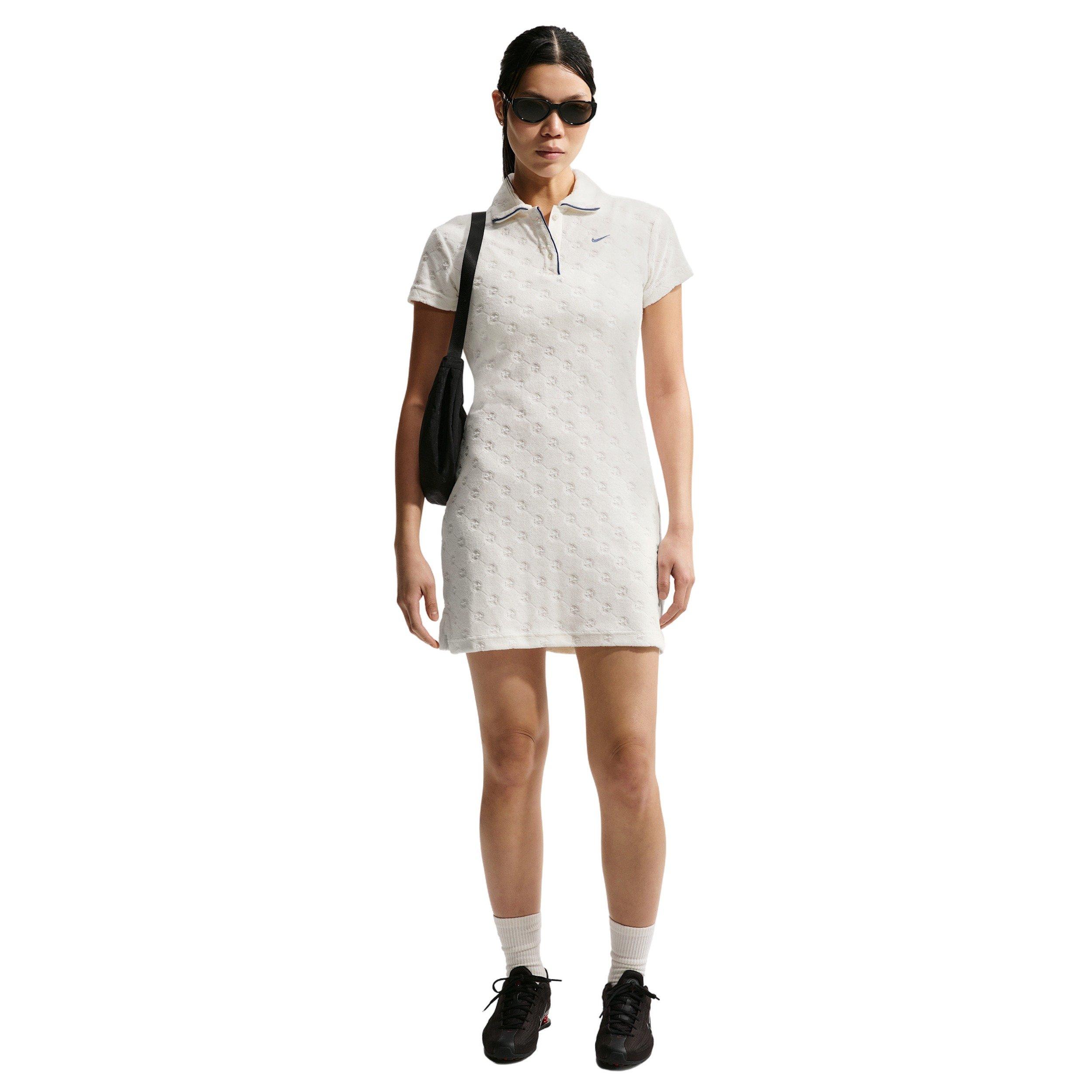 Nike Women's Sportswear Chill Terry Dress - WHITE/NAVY Thumbnail View 1