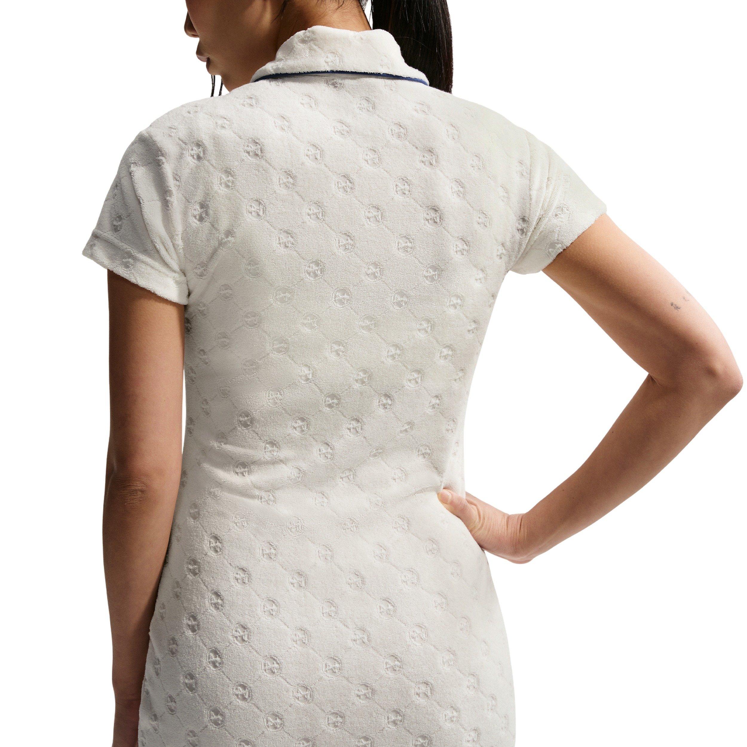 Nike Women's Sportswear Chill Terry Dress - WHITE/NAVY Thumbnail View 4