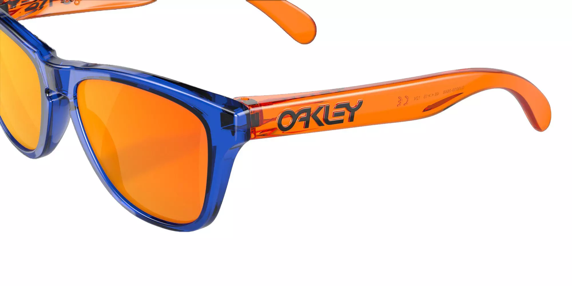 Oakley Frogskins XXS Sunglasses (Youth Fit) - Prizm Ruby Lenses and Crystal Blue Frame - BLUE/RED