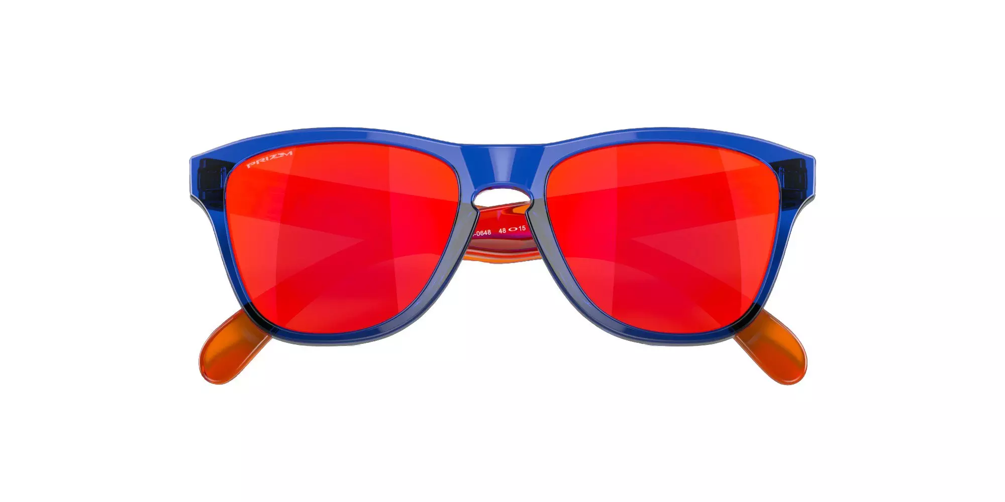 Oakley Frogskins XXS Sunglasses (Youth Fit) - Prizm Ruby Lenses and Crystal Blue Frame - BLUE/RED