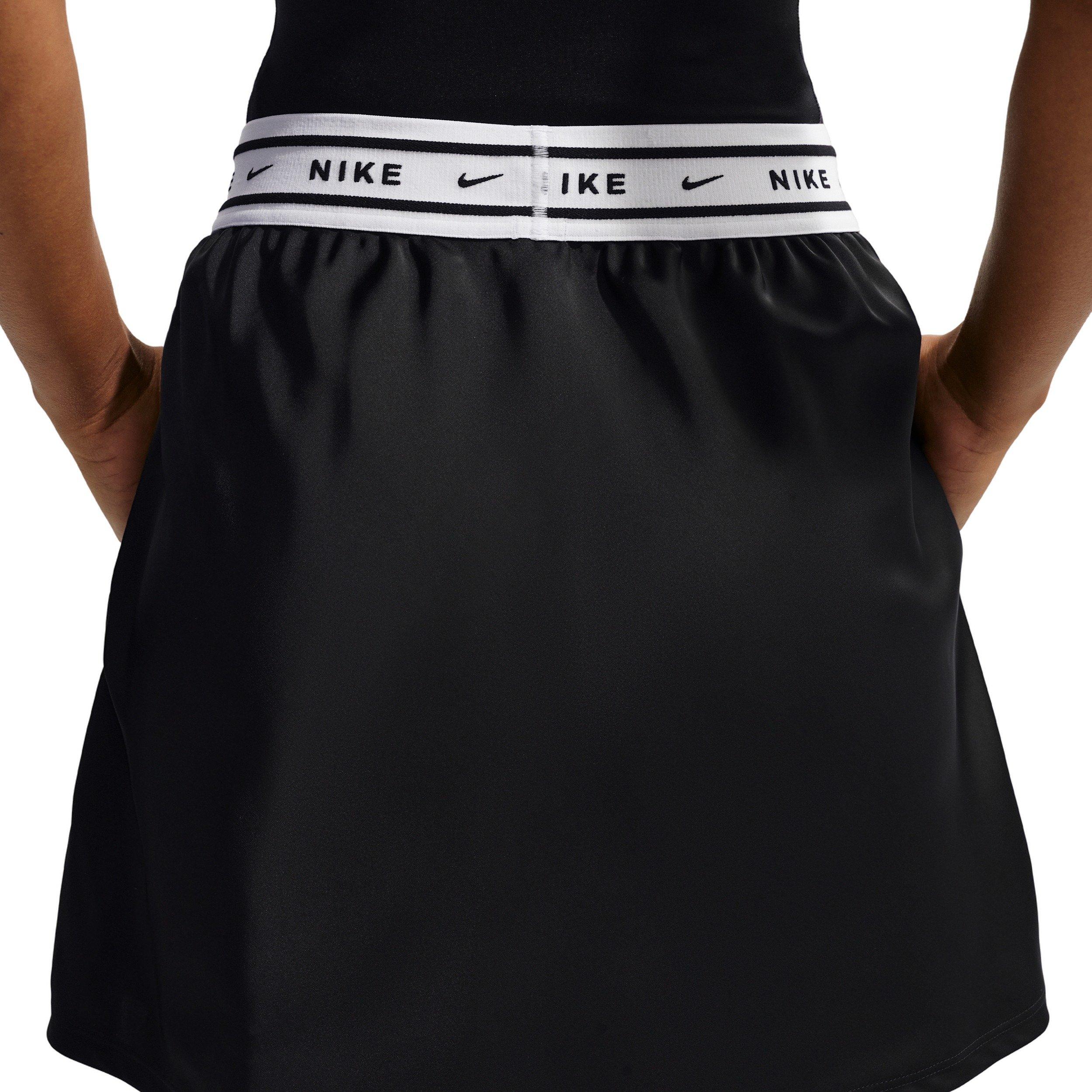 Nike Women's Sportswear Satin Skirt - BLACK/OFF-WHITE Thumbnail View 4