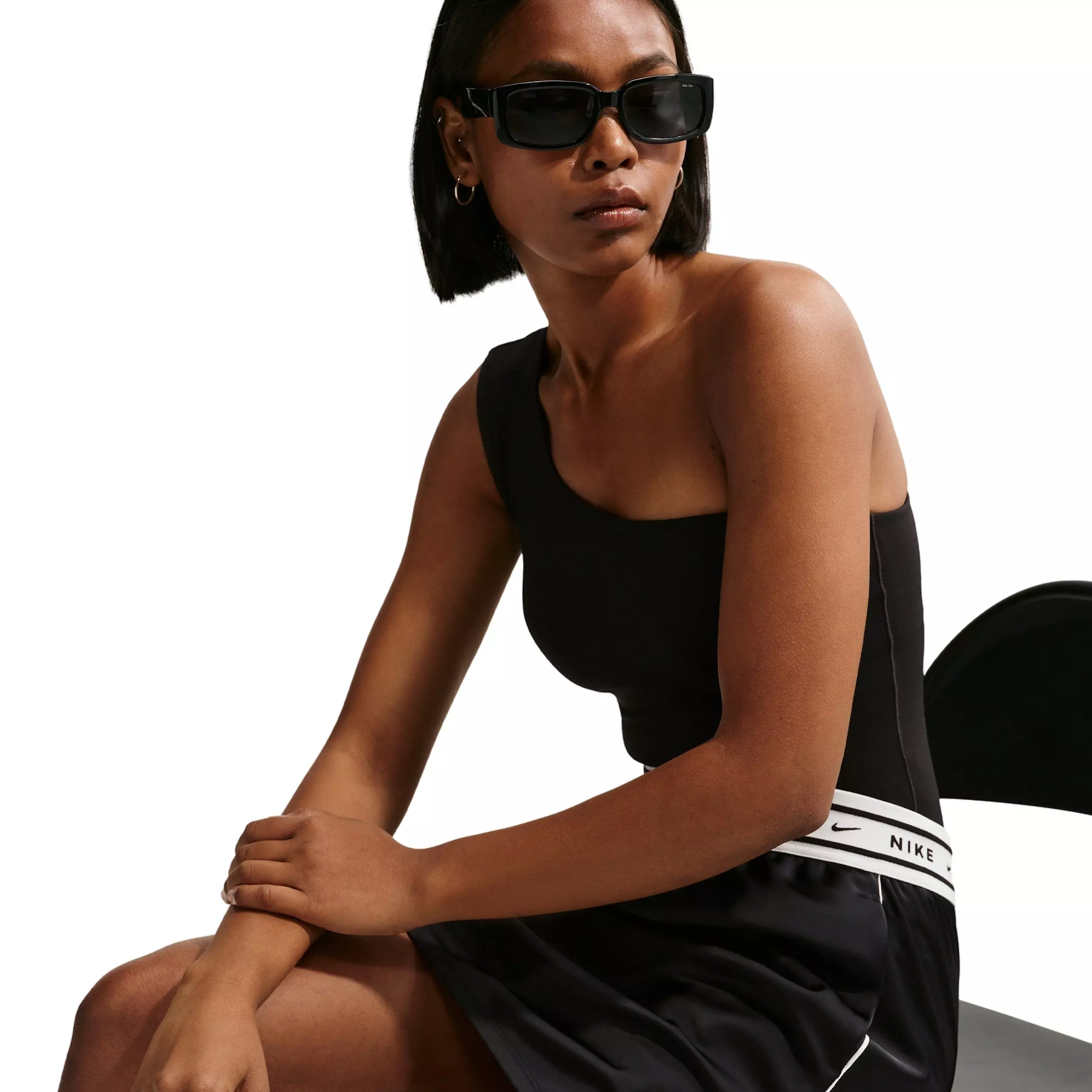 Nike Women's Sportswear Satin Skirt - BLACK/OFF-WHITE