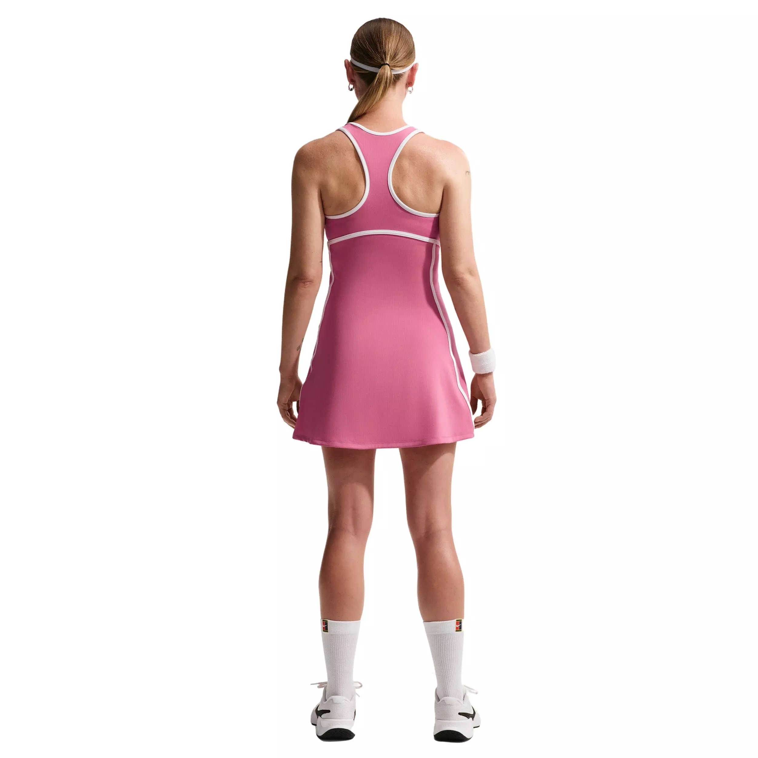 Nike Women's NikeCourt Advantage Dri-FIT Tennis Dress - Pink/White - PINK/WHITE