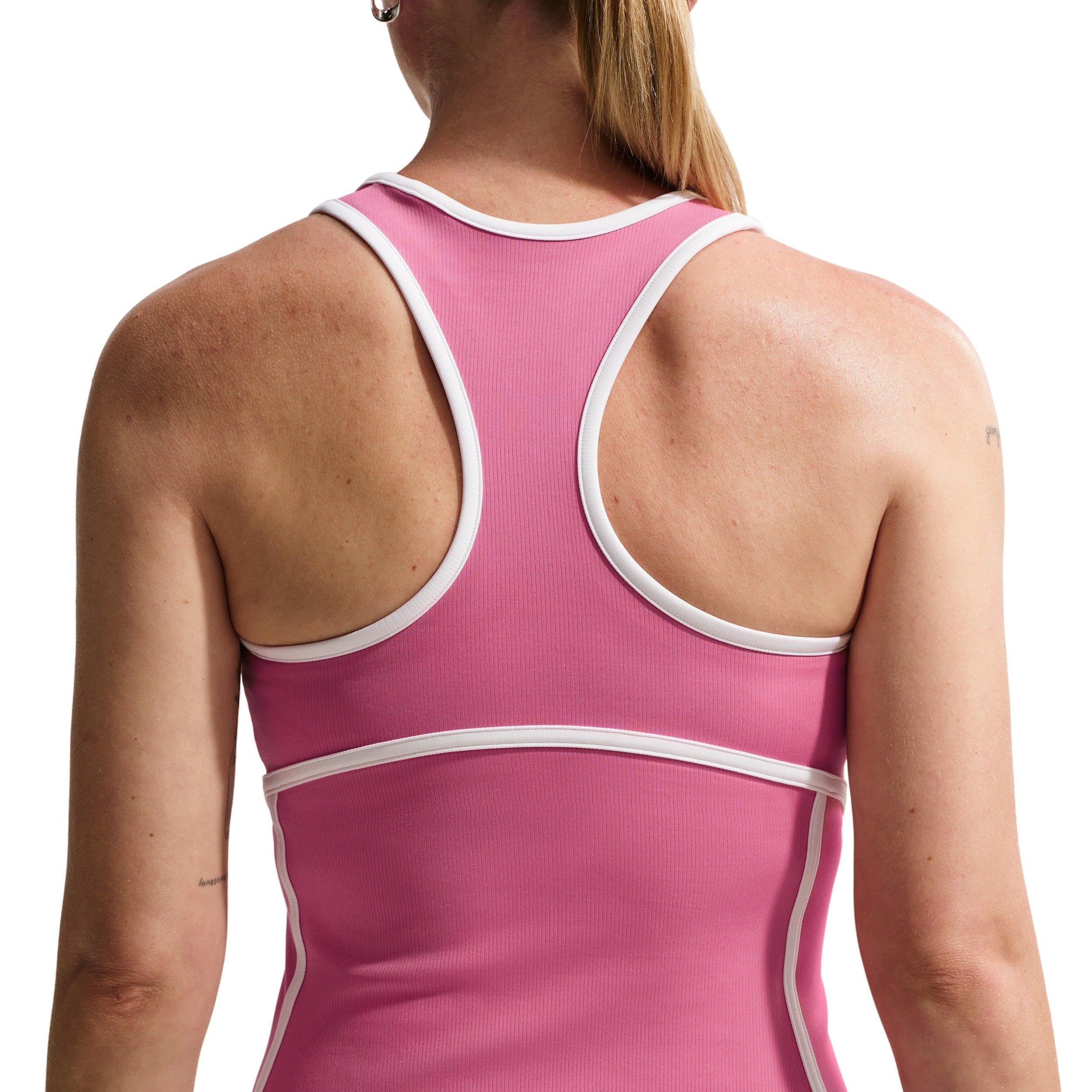 Nike Women's NikeCourt Advantage Dri-FIT Tennis Dress - Pink/White - PINK/WHITE Thumbnail View 4