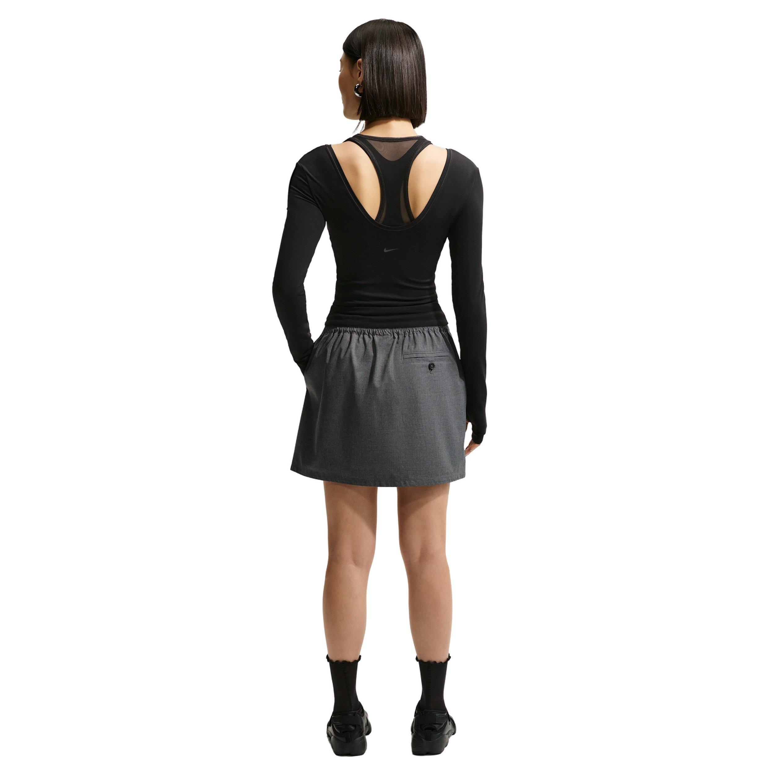 Nike Women's Sportswear Loose Woven Skirt - BLACK/GREY Thumbnail View 2