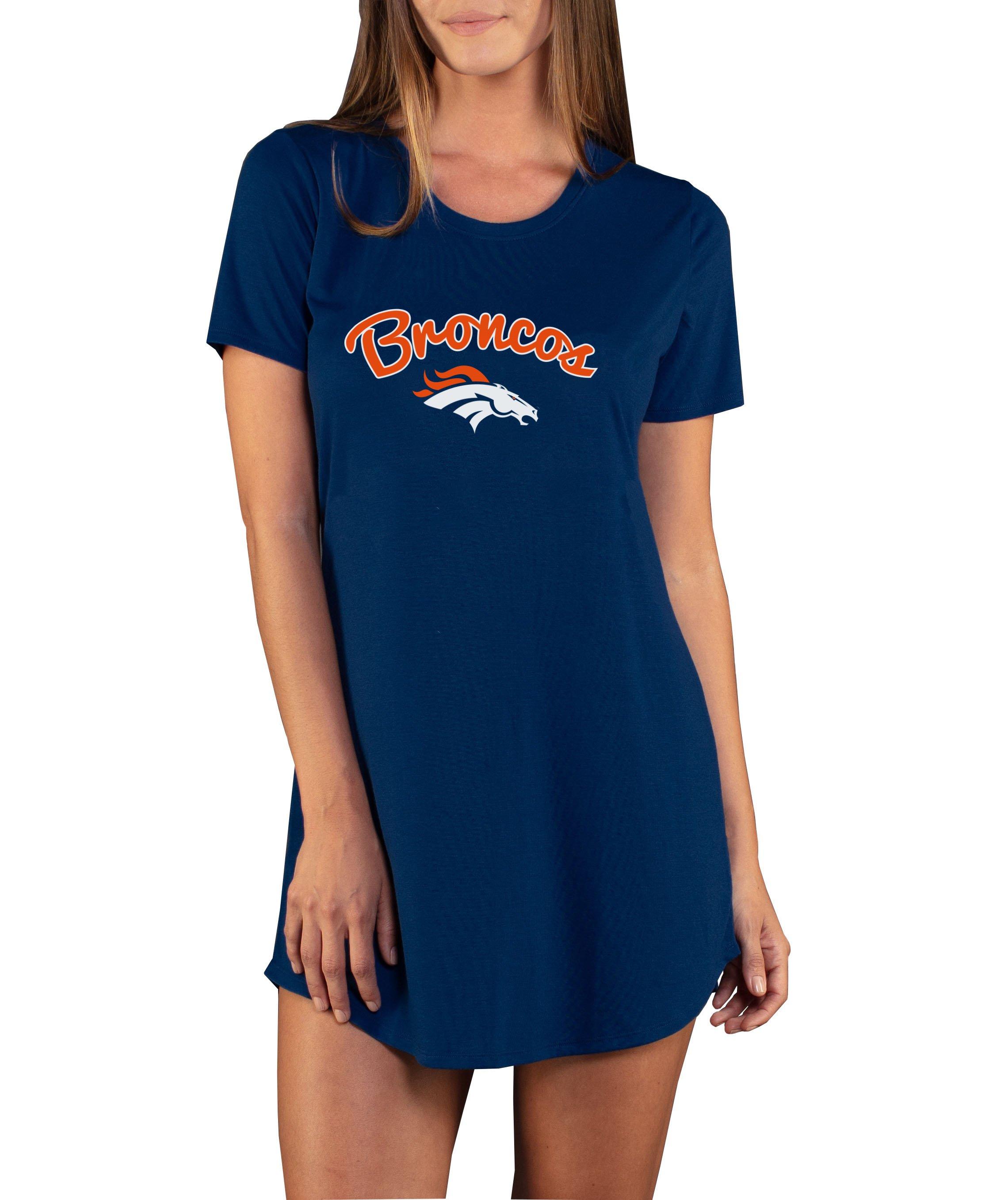 Broncos Cheerleader Denver Broncos Jersey Dress Women's Denver Broncos  Gameday Couture White/Navy Bling It Full