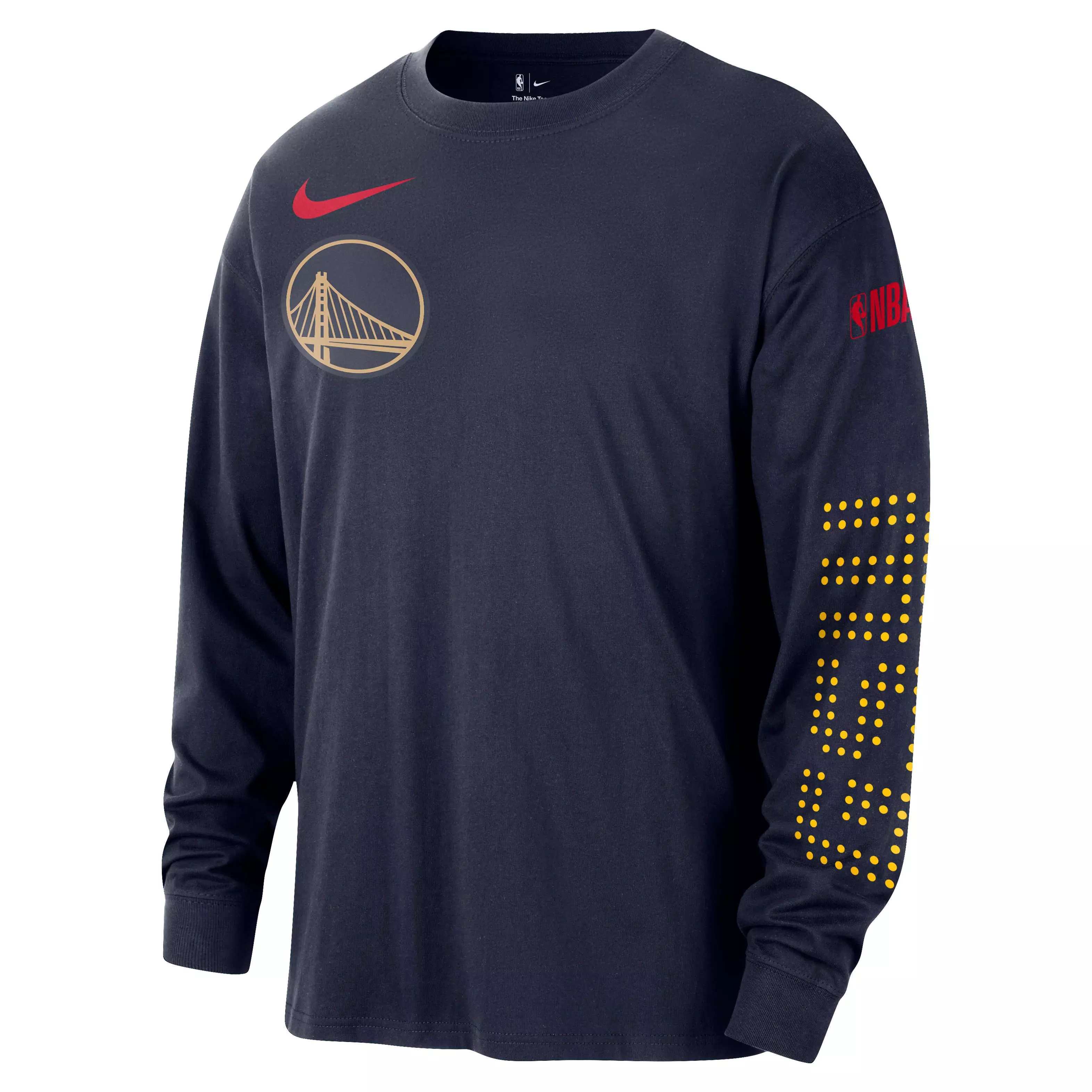 Nike Men's Golden State Warriors Courtside City Edition NBA Max90 Long Sleeve T-Shirt - Navy - NAVY