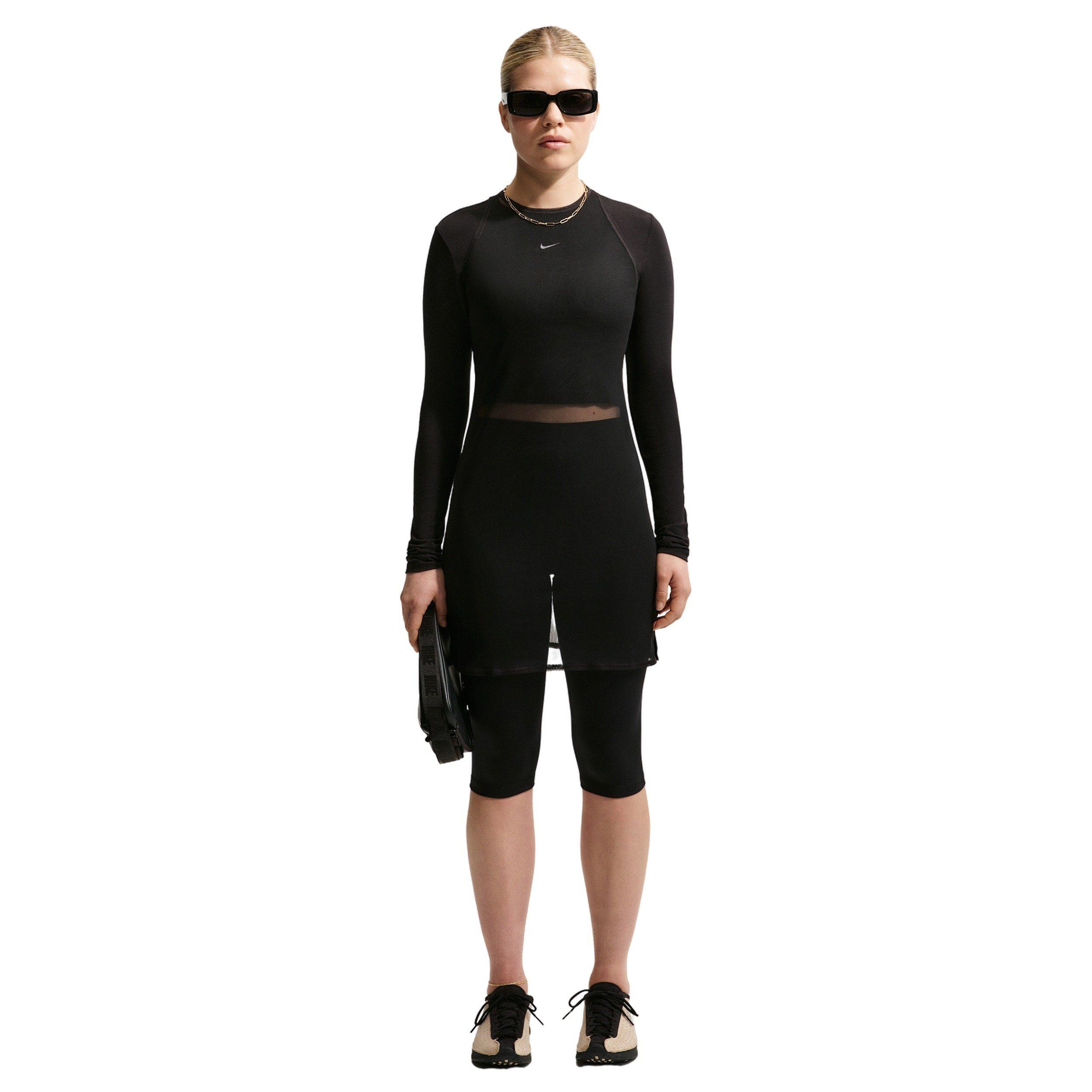 Nike Women's Sportswear Tight Sheer Tank Dress - BLACK/OFF-WHITE Thumbnail View 1