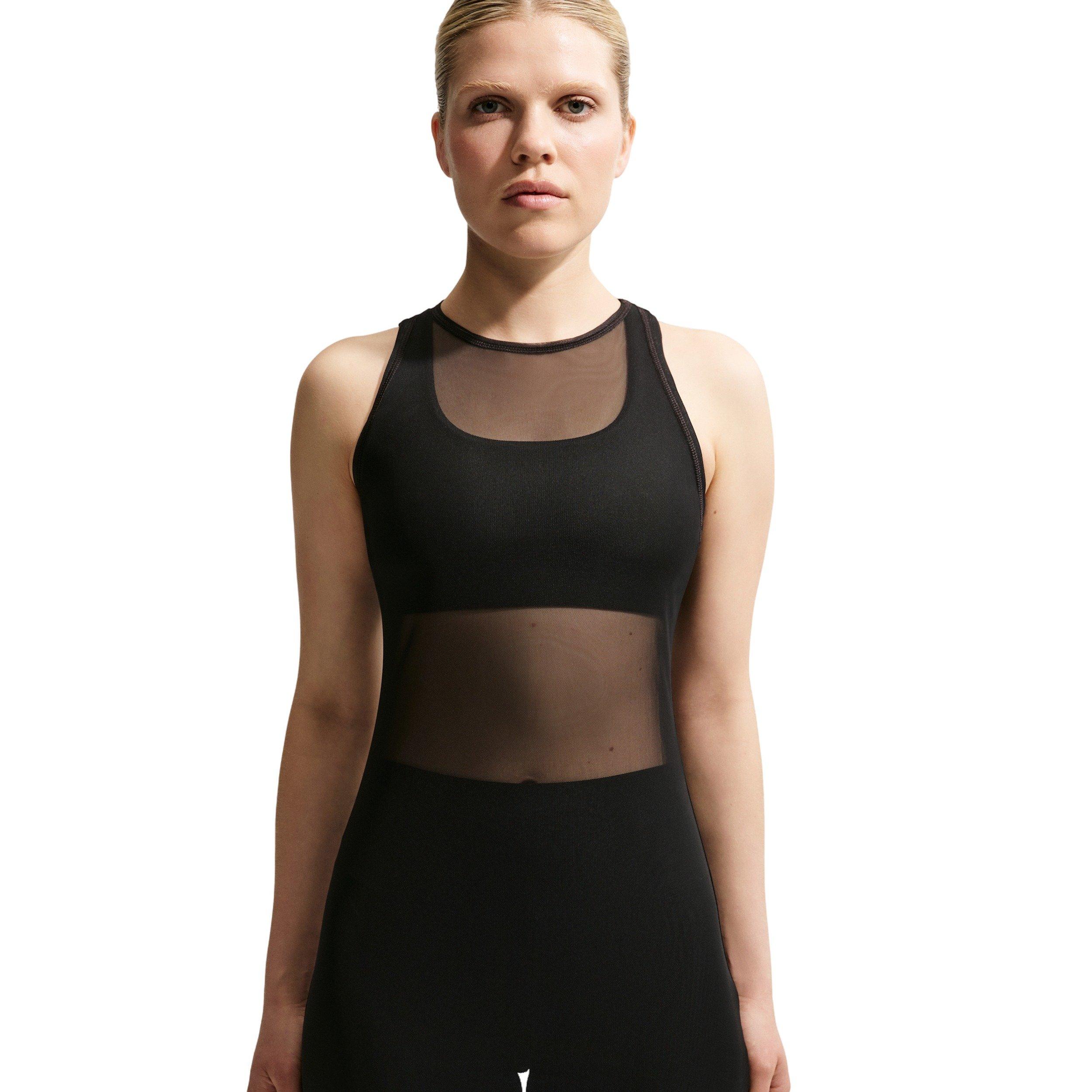 Nike Women's Sportswear Tight Sheer Tank Dress - BLACK/OFF-WHITE Thumbnail View 3