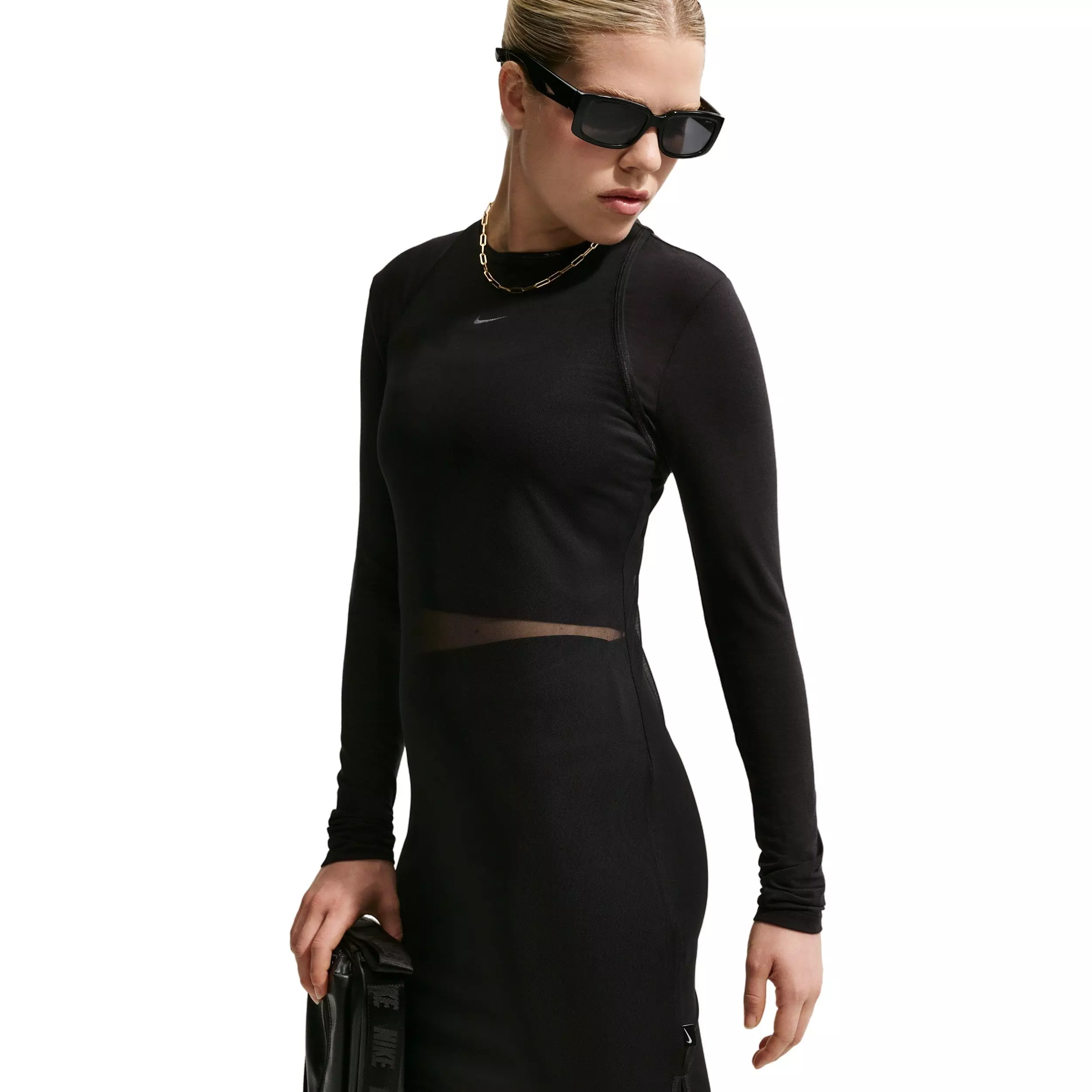 Nike Women's Sportswear Tight Sheer Tank Dress - BLACK/OFF-WHITE