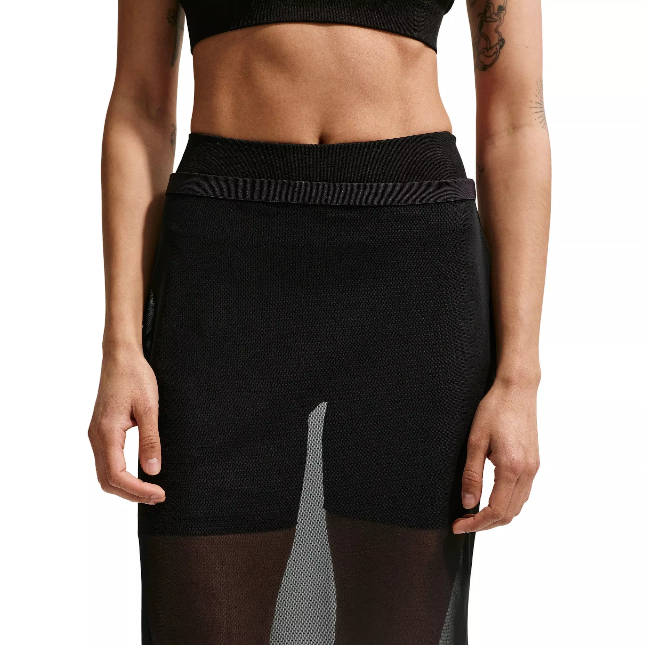 Nike Women's Sportswear Slim Sheer Skirt - BLACK/OFF-WHITE