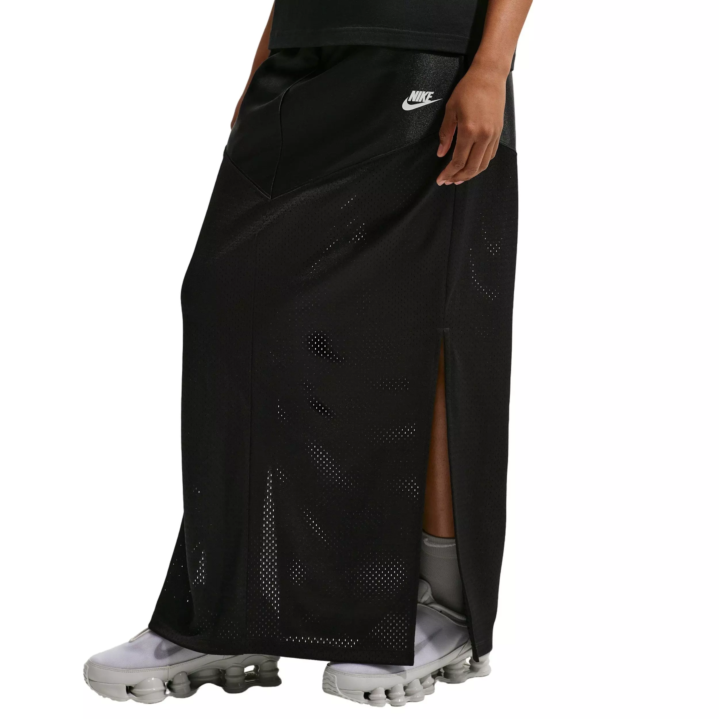 Nike Women's Sportswear Heritage Festival Mid-Rise Skirt - BLACK/OFF-WHITE