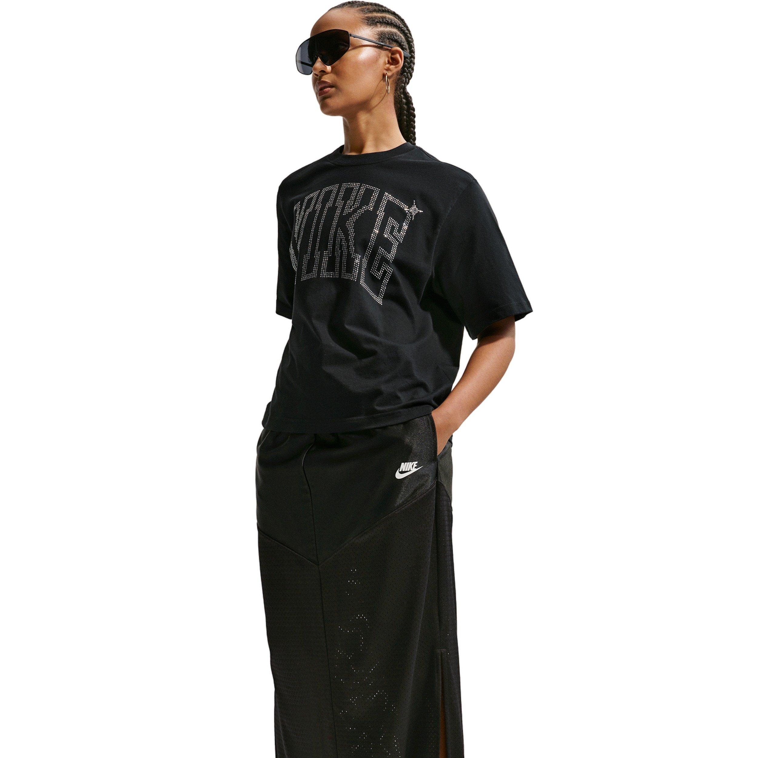 Nike Women's Sportswear Heritage Festival Mid-Rise Skirt - BLACK/OFF-WHITE
