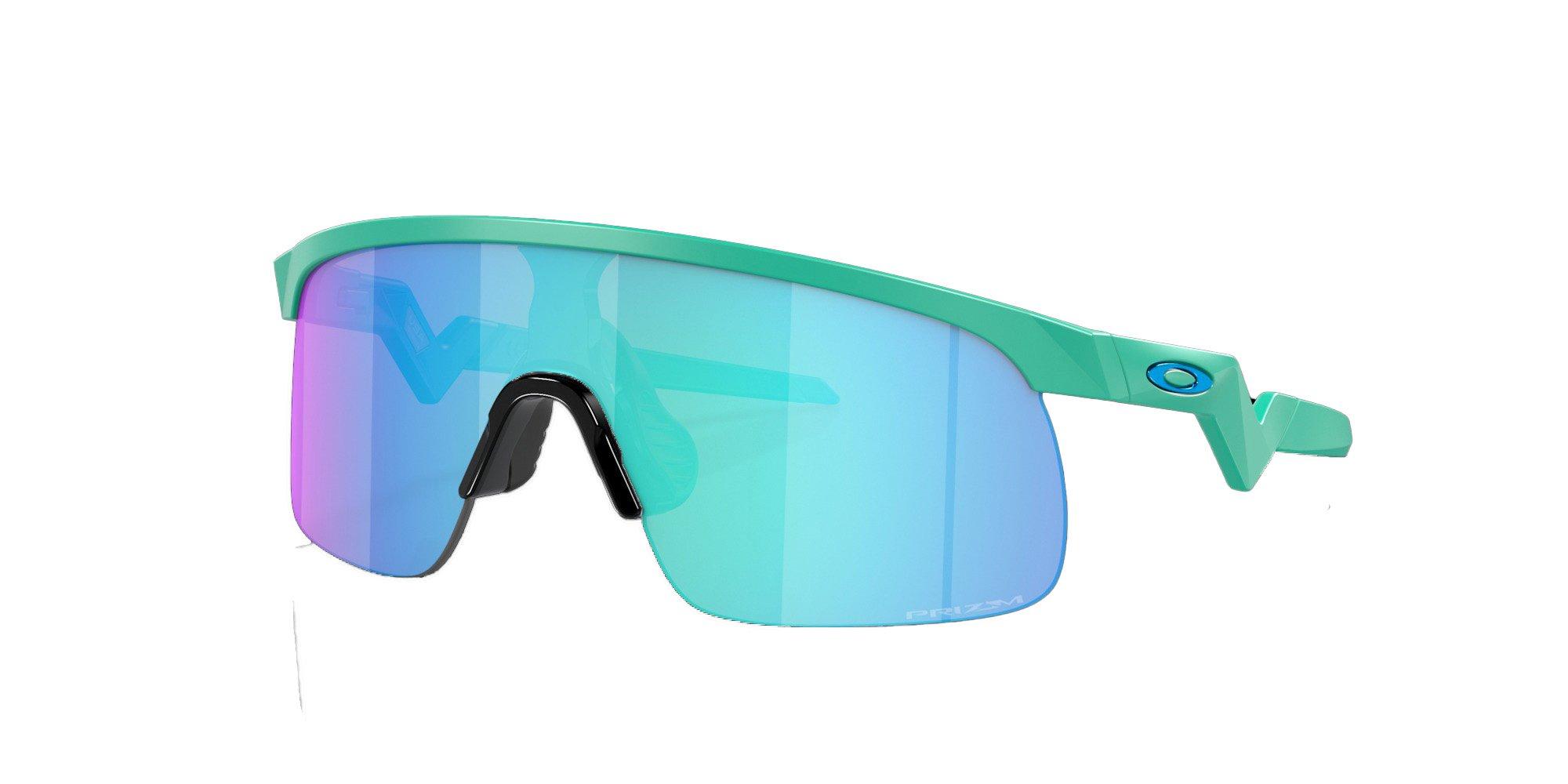 Oakley Resistor Sunglasses (Youth Fit) - Prizm Sapphire Lenses and Matte Celeste Frame - BLUE Thumbnail View 1