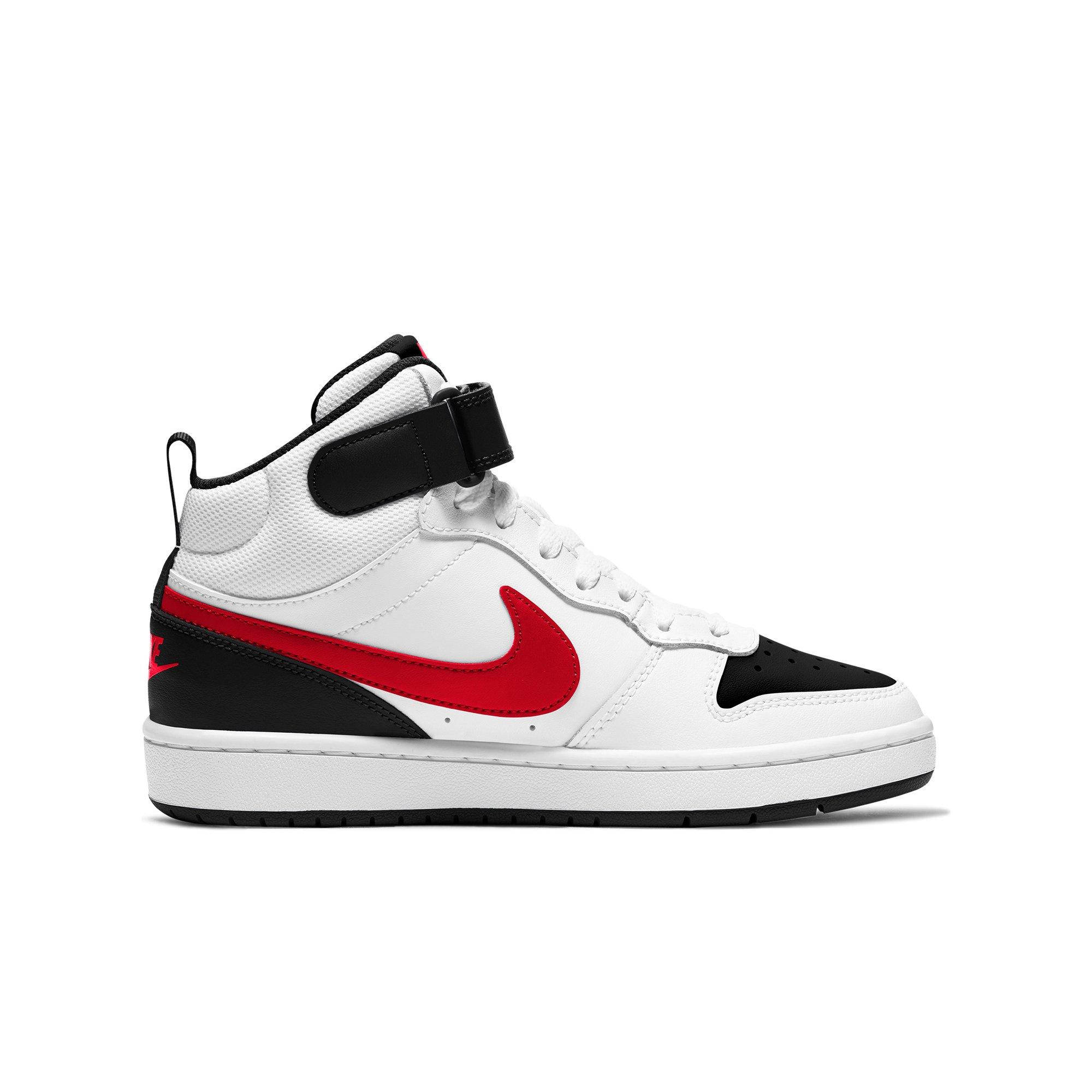 Nike Court Borough Mid 2 Grade School Boys' "White/Red/Black" Shoe