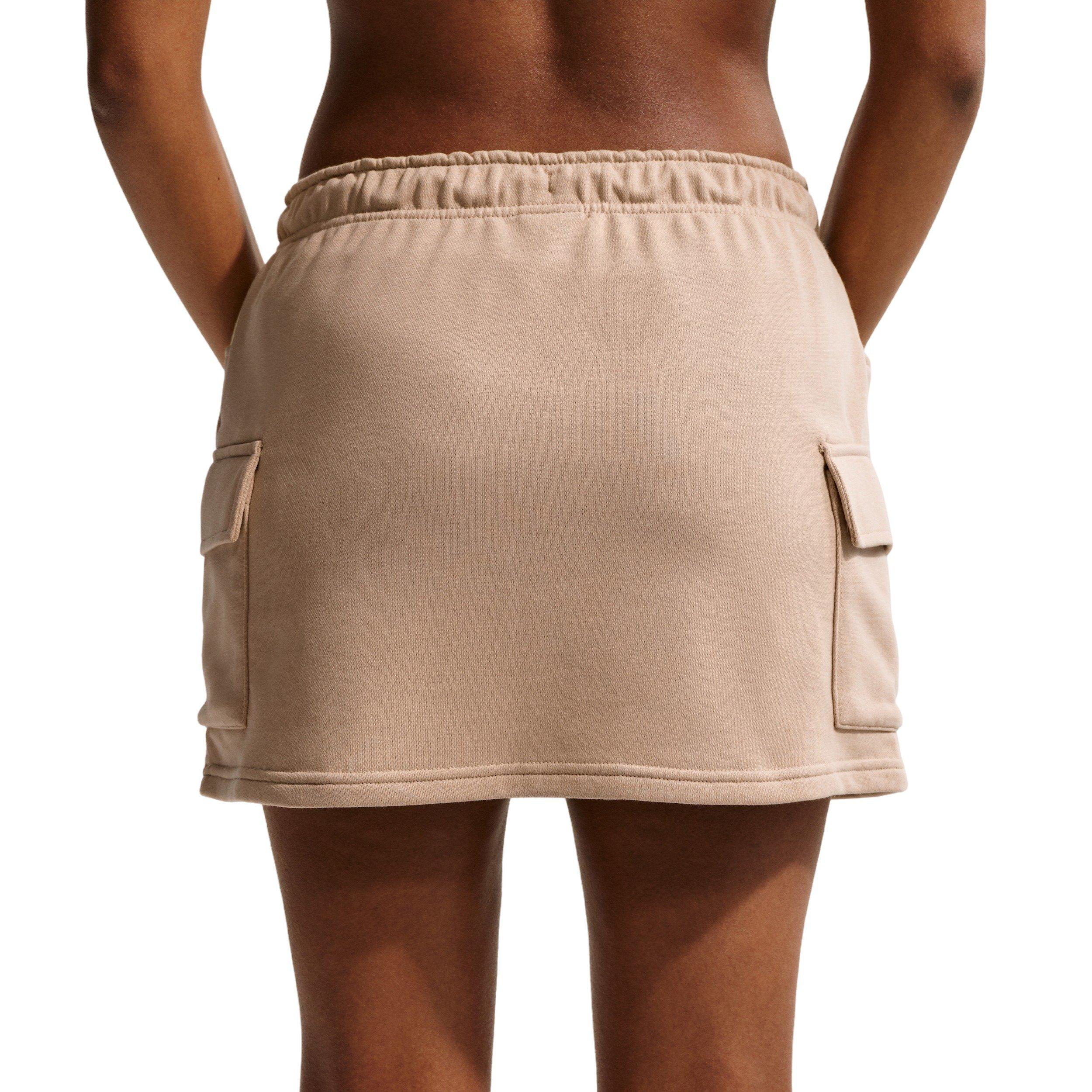 Nike Women's Sportswear Phoenix Fleece Mid-Rise Cargo Miniskirt - BEIGE Thumbnail View 2