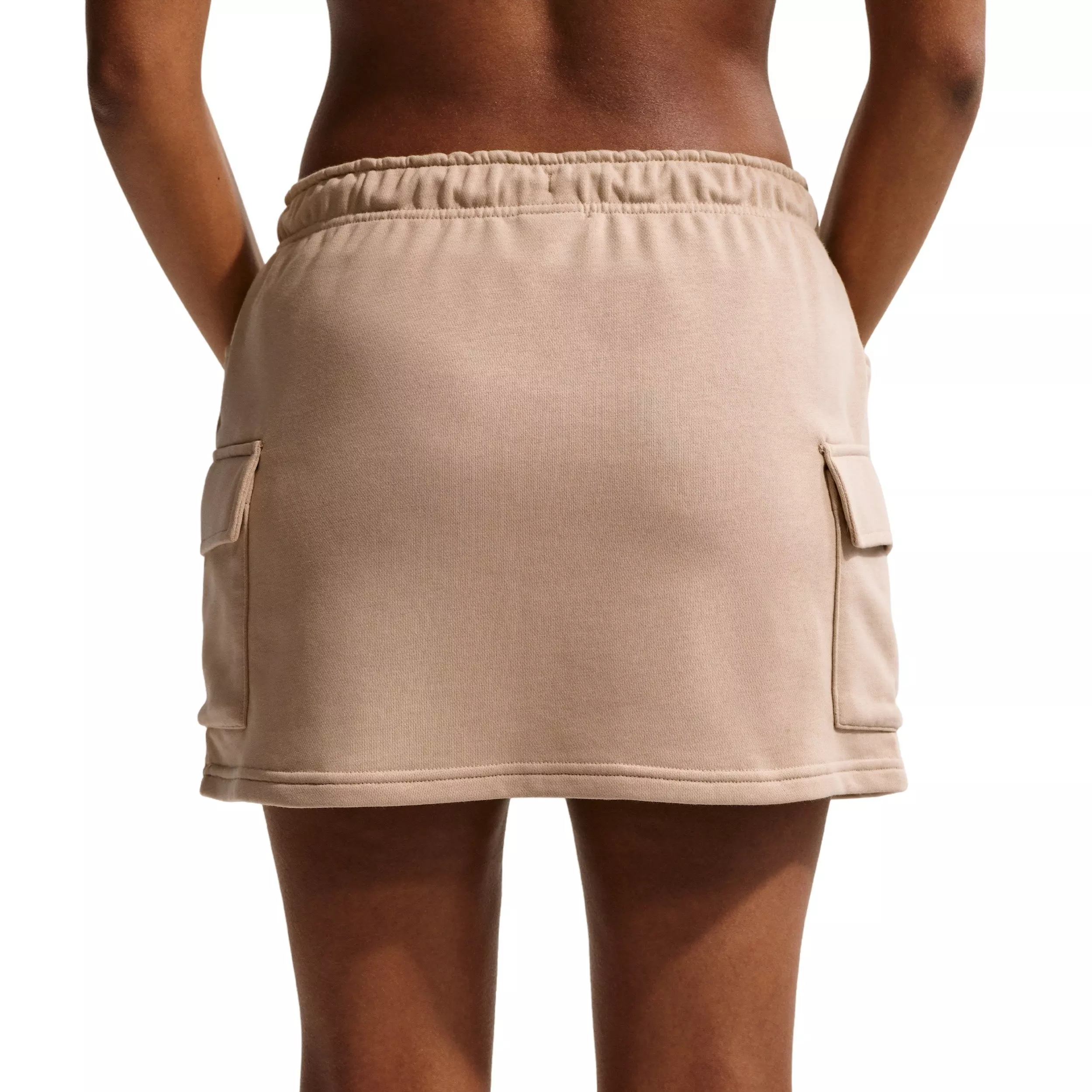 Nike Women's Sportswear Phoenix Fleece Mid-Rise Cargo Miniskirt - BEIGE