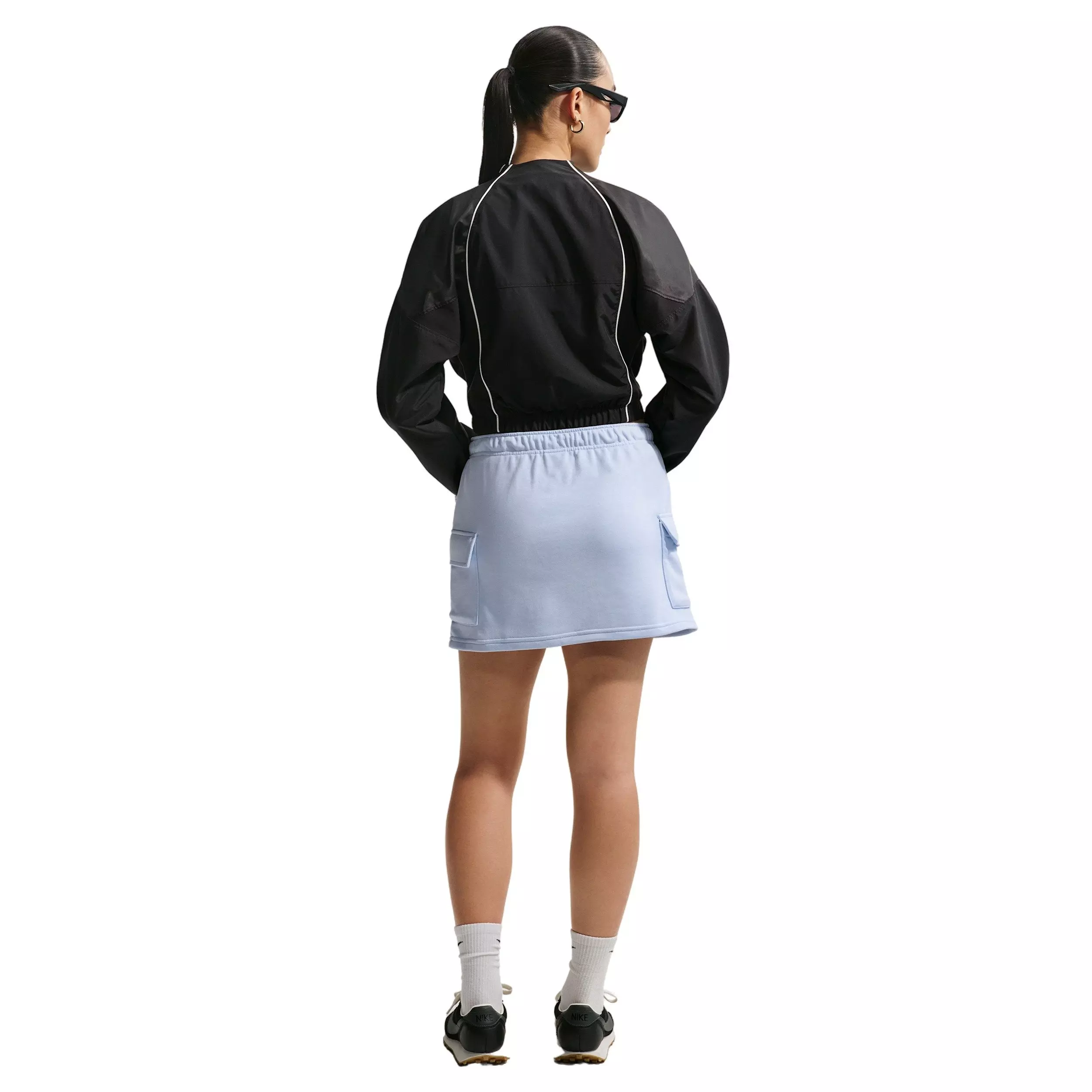 Nike Women's Sportswear Phoenix Fleece Mid-Rise Cargo Miniskirt - BLUE