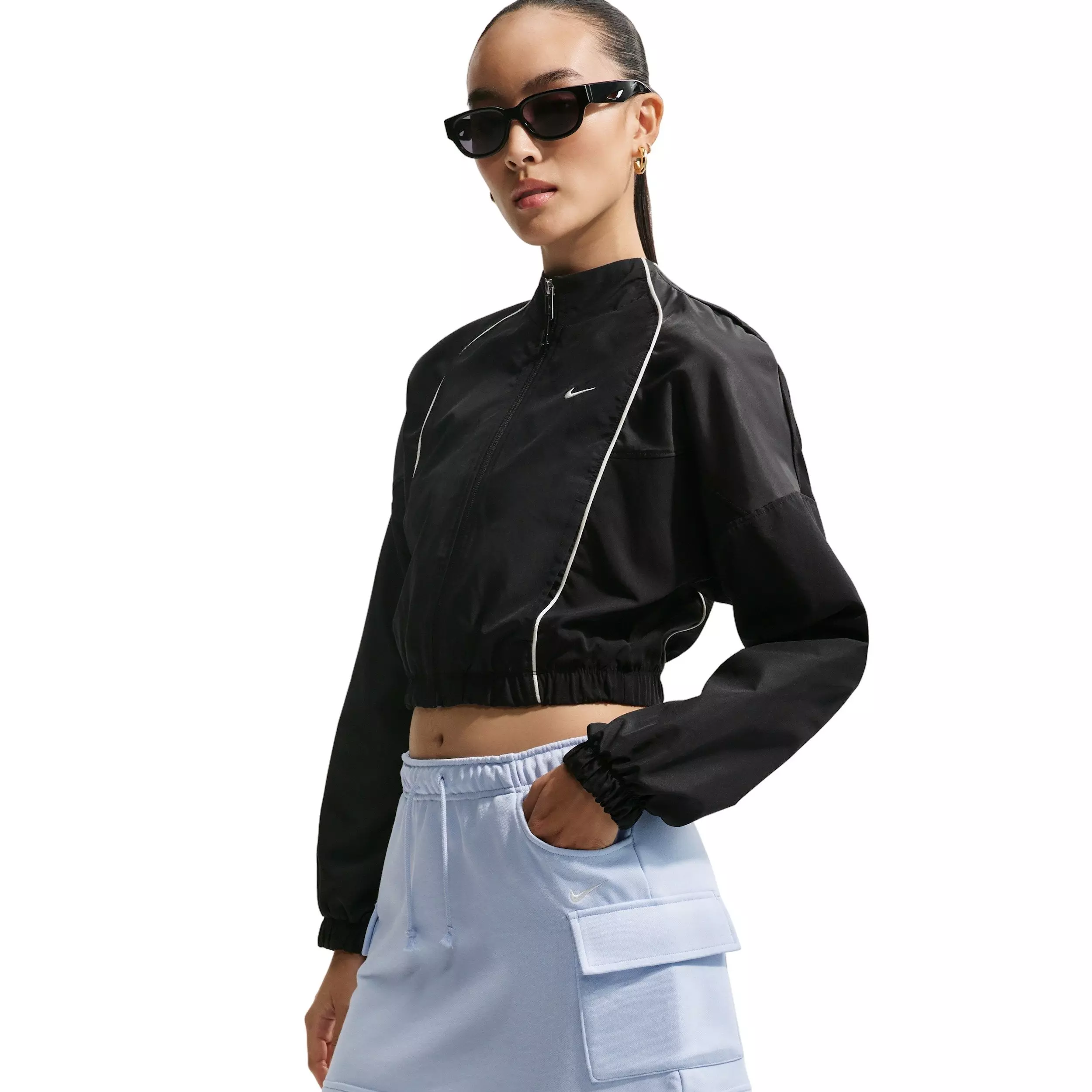 Nike Women's Sportswear Phoenix Fleece Mid-Rise Cargo Miniskirt - BLUE