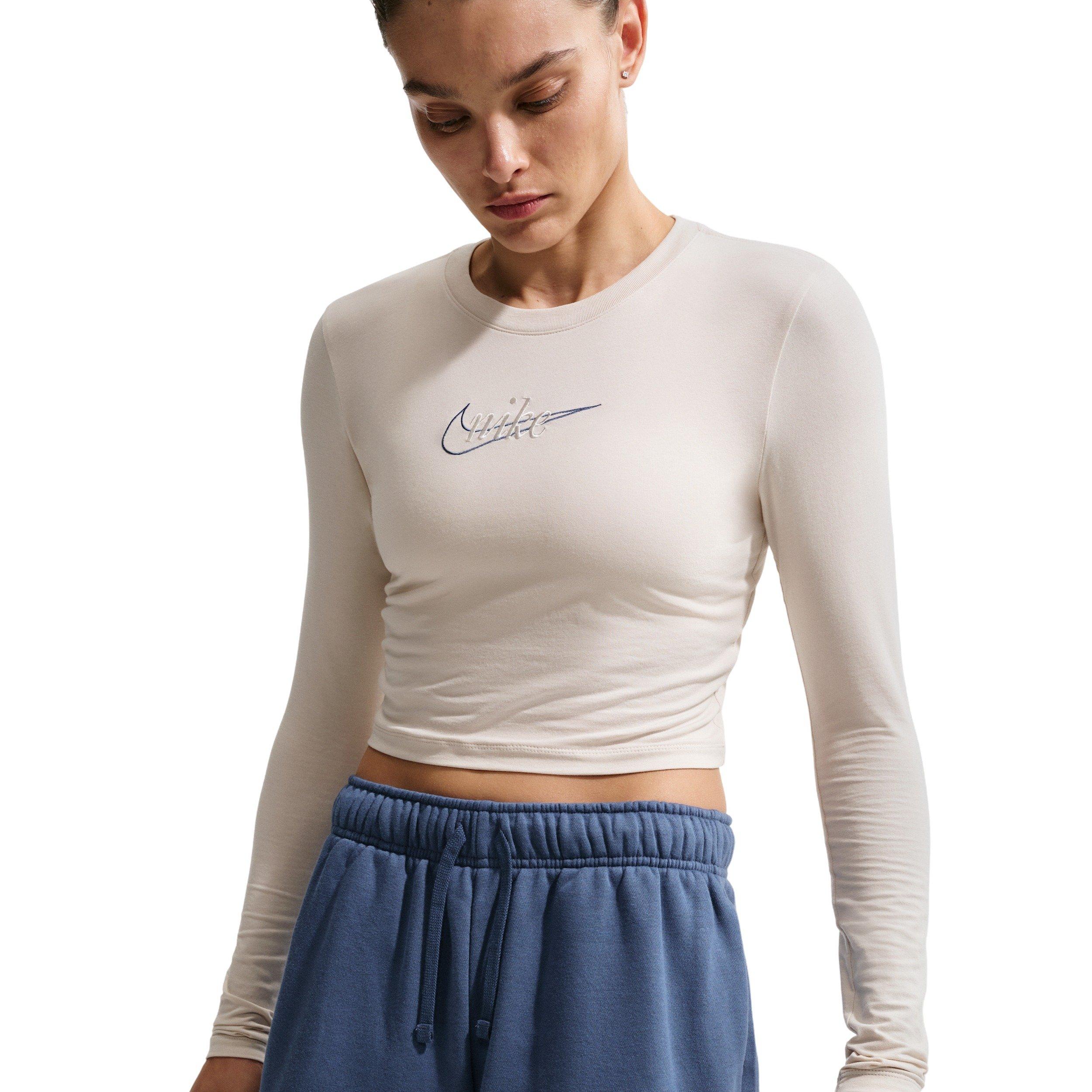 Nike Women's Sportswear Club Fleece Mid-Rise Shorts - NAVY/WHITE Thumbnail View 3