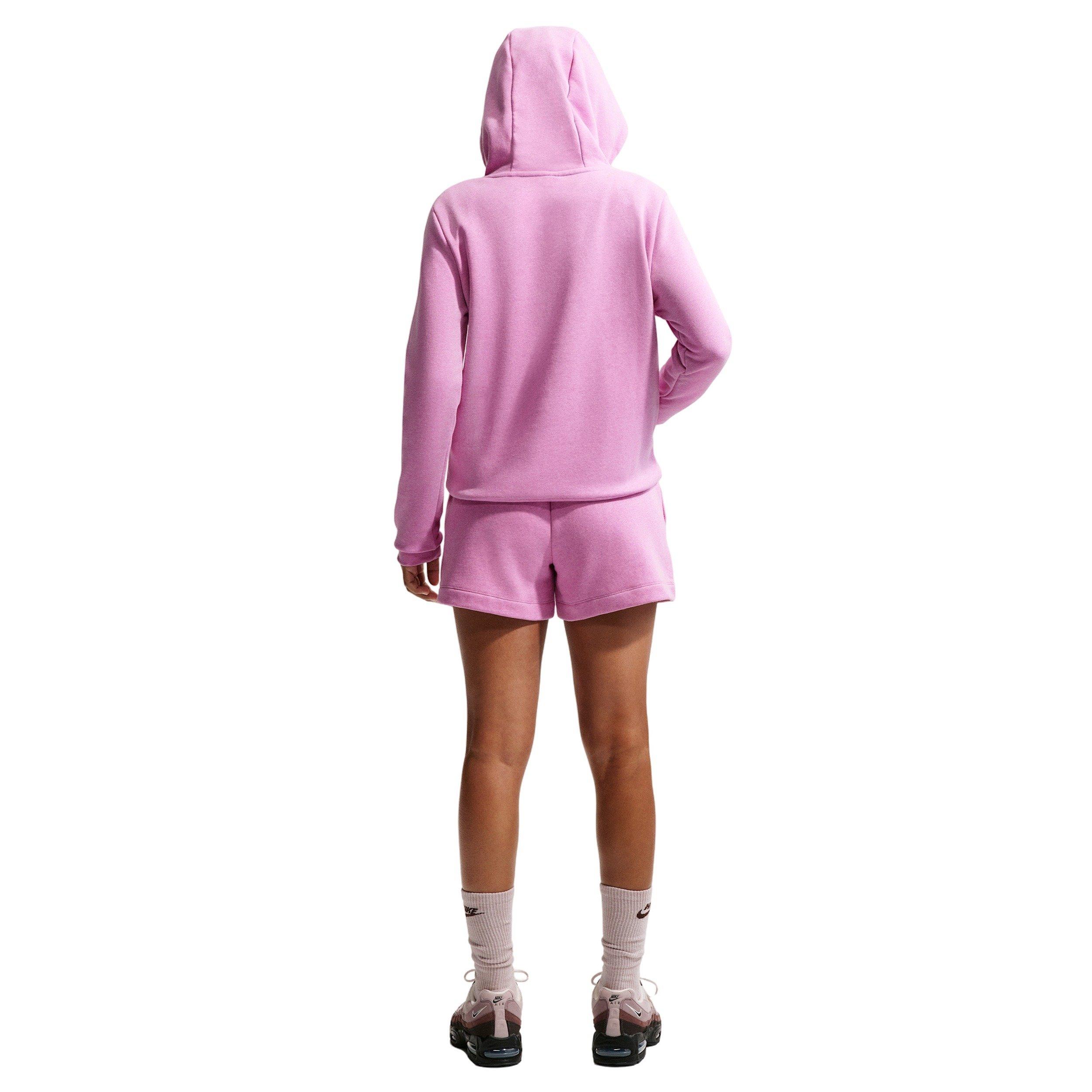 Nike Women's Sportswear Club Fleece Mid-Rise Shorts - MAGENTA Thumbnail View 5