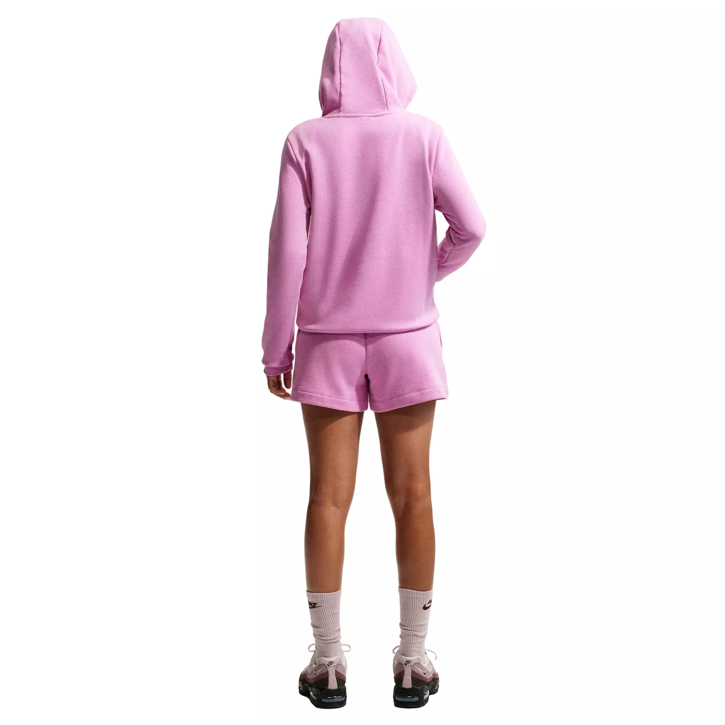 Nike Women's Sportswear Club Fleece Mid-Rise Shorts - MAGENTA