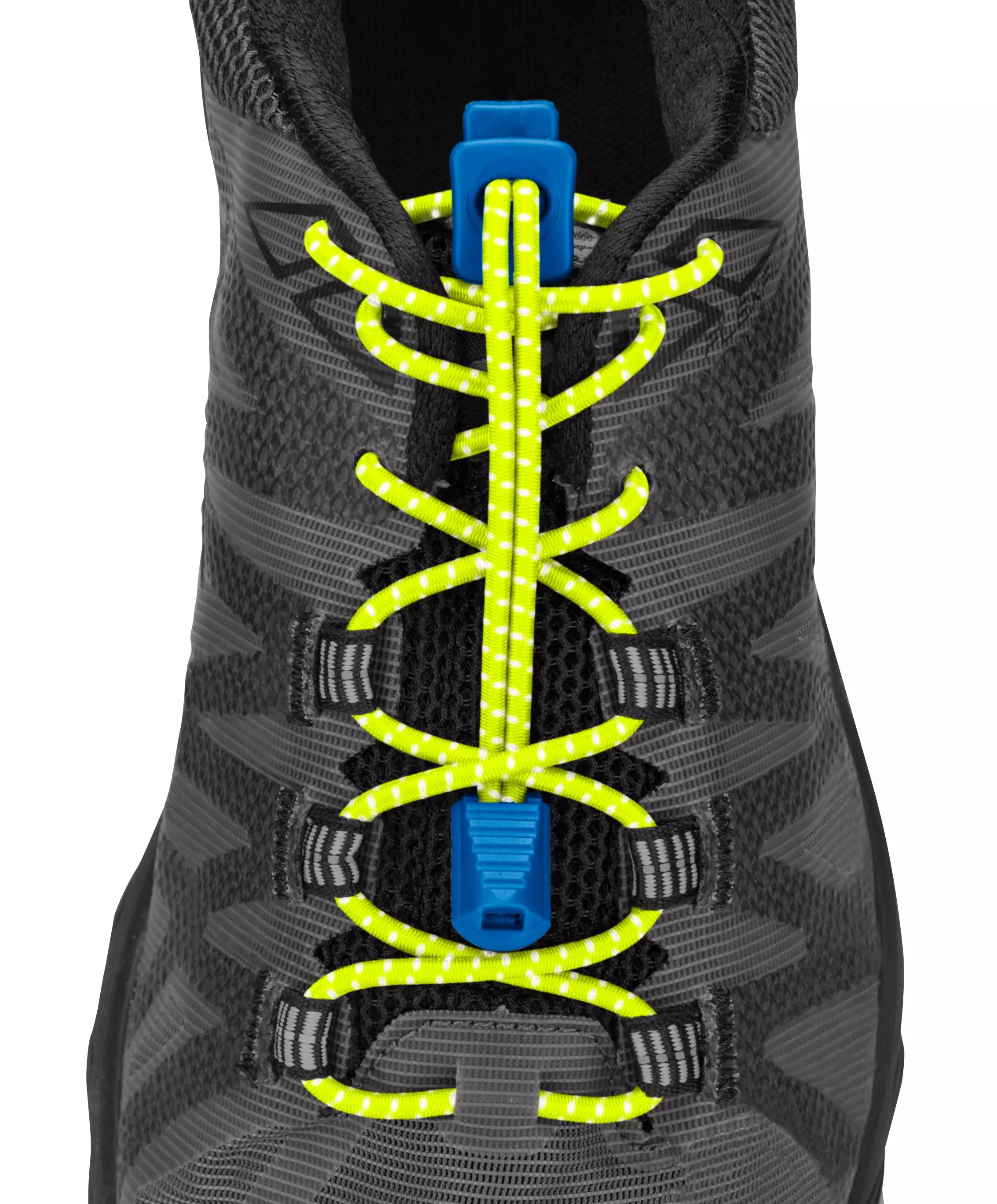 Nathan No-Tie Reflective Run Laces - YELLOW/BLUE