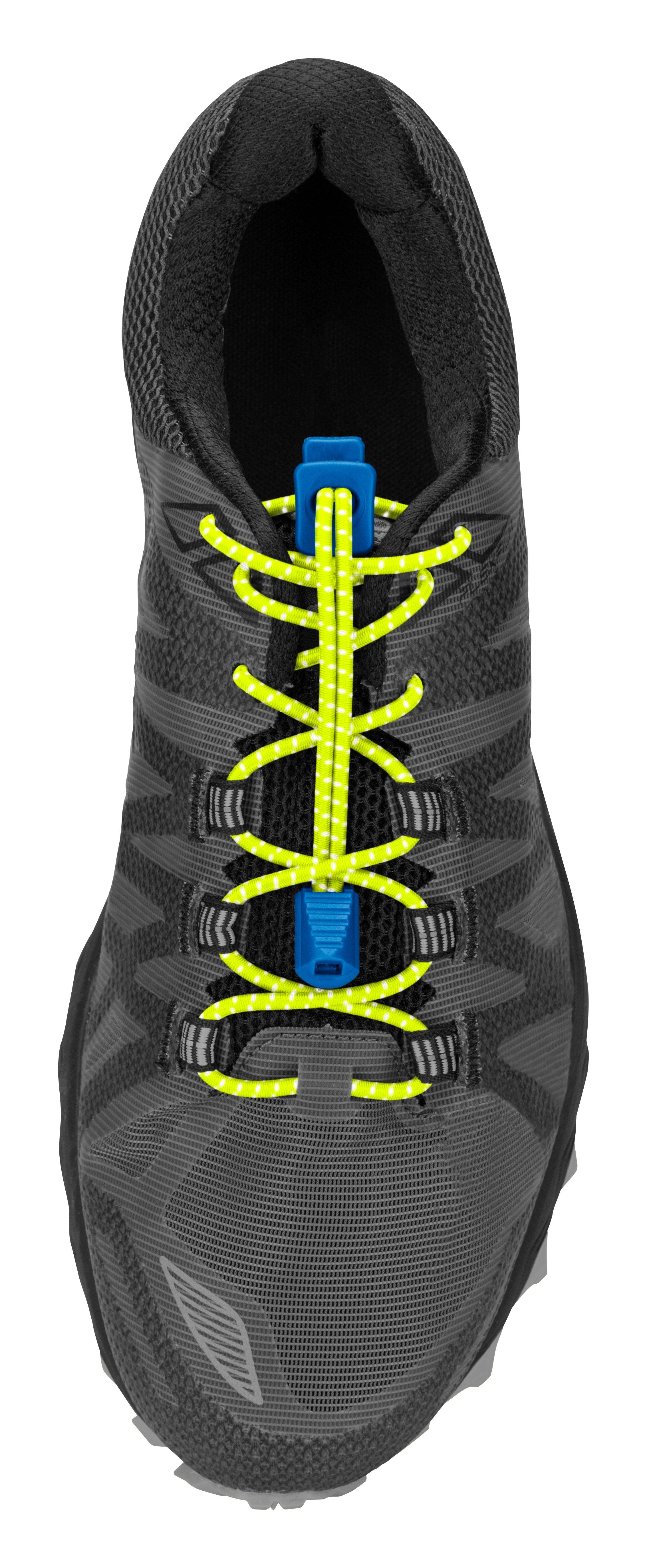 Nathan No-Tie Reflective Run Laces - YELLOW/BLUE