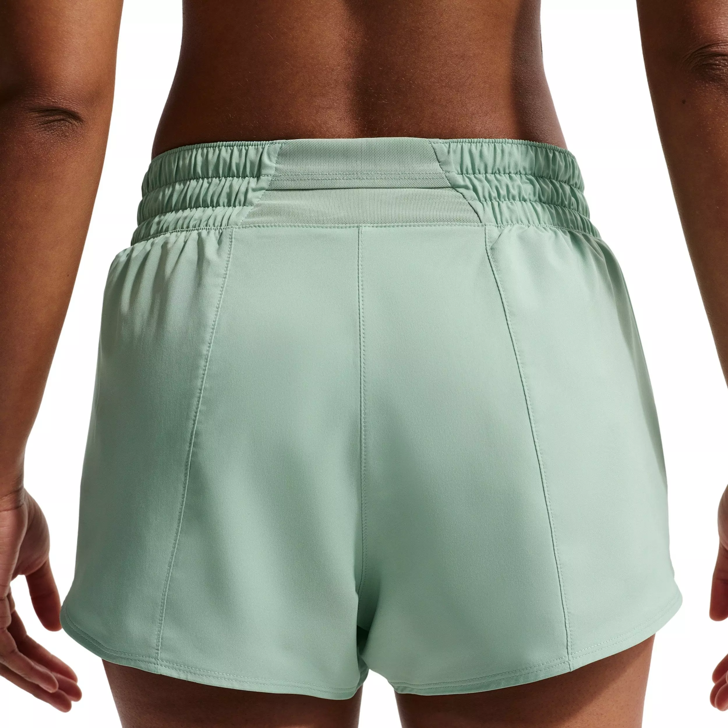Nike Women's One Dri-FIT Mid-Rise 3" Brief-Lined Shorts - Green/White - GREEN/WHITE