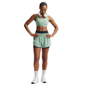 Nike Women's One Dri-FIT Mid-Rise 3" Brief-Lined Shorts - Green/White